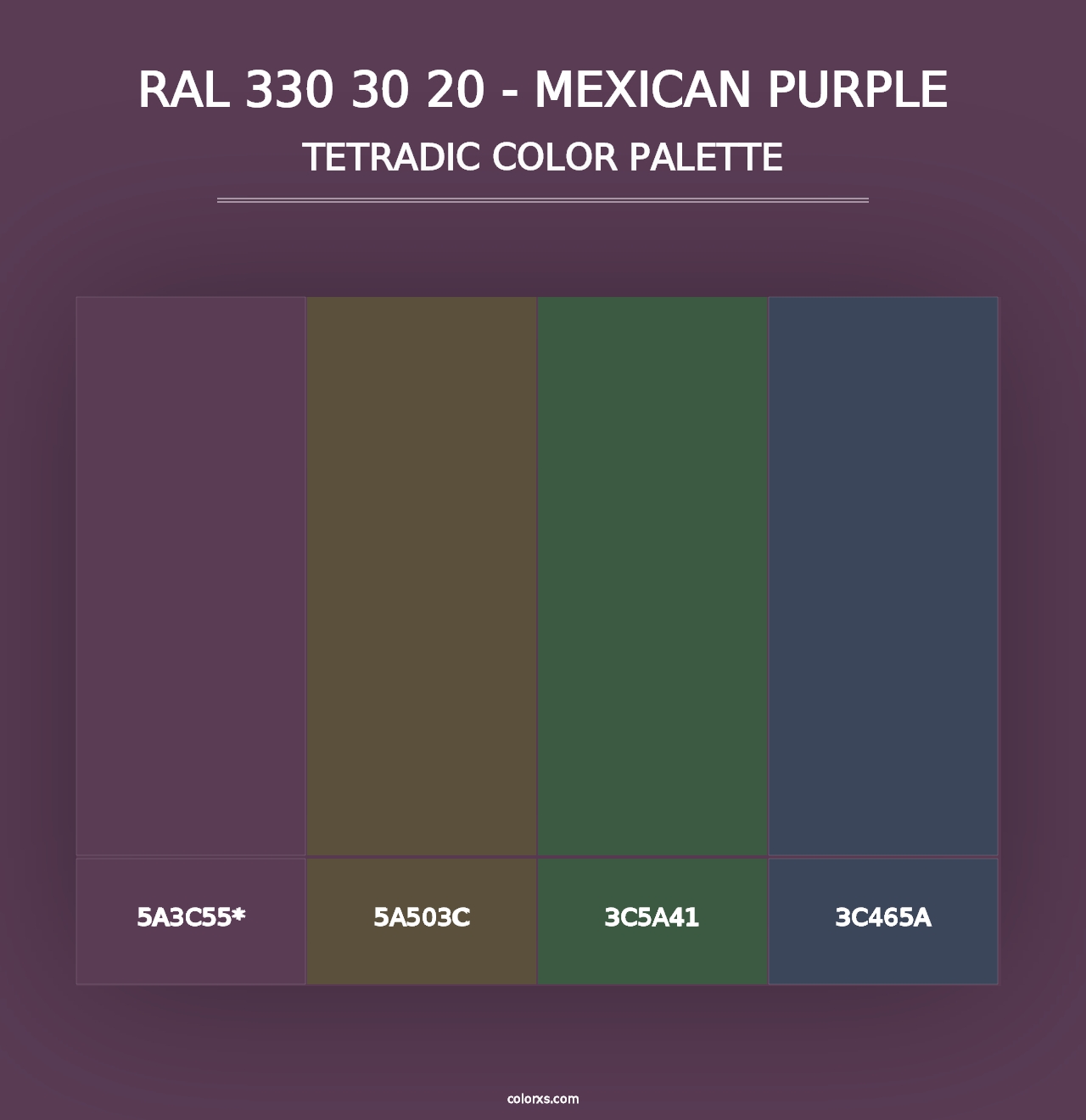 RAL 330 30 20 - Mexican Purple - Tetradic Color Palette