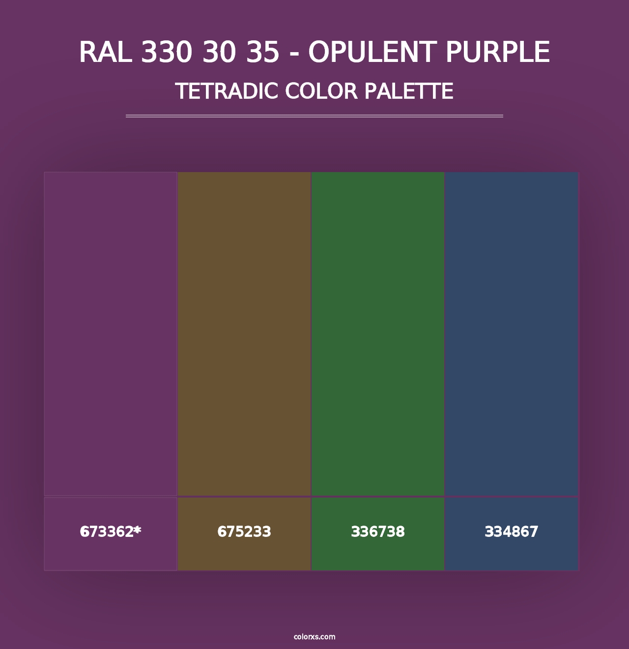 RAL 330 30 35 - Opulent Purple - Tetradic Color Palette