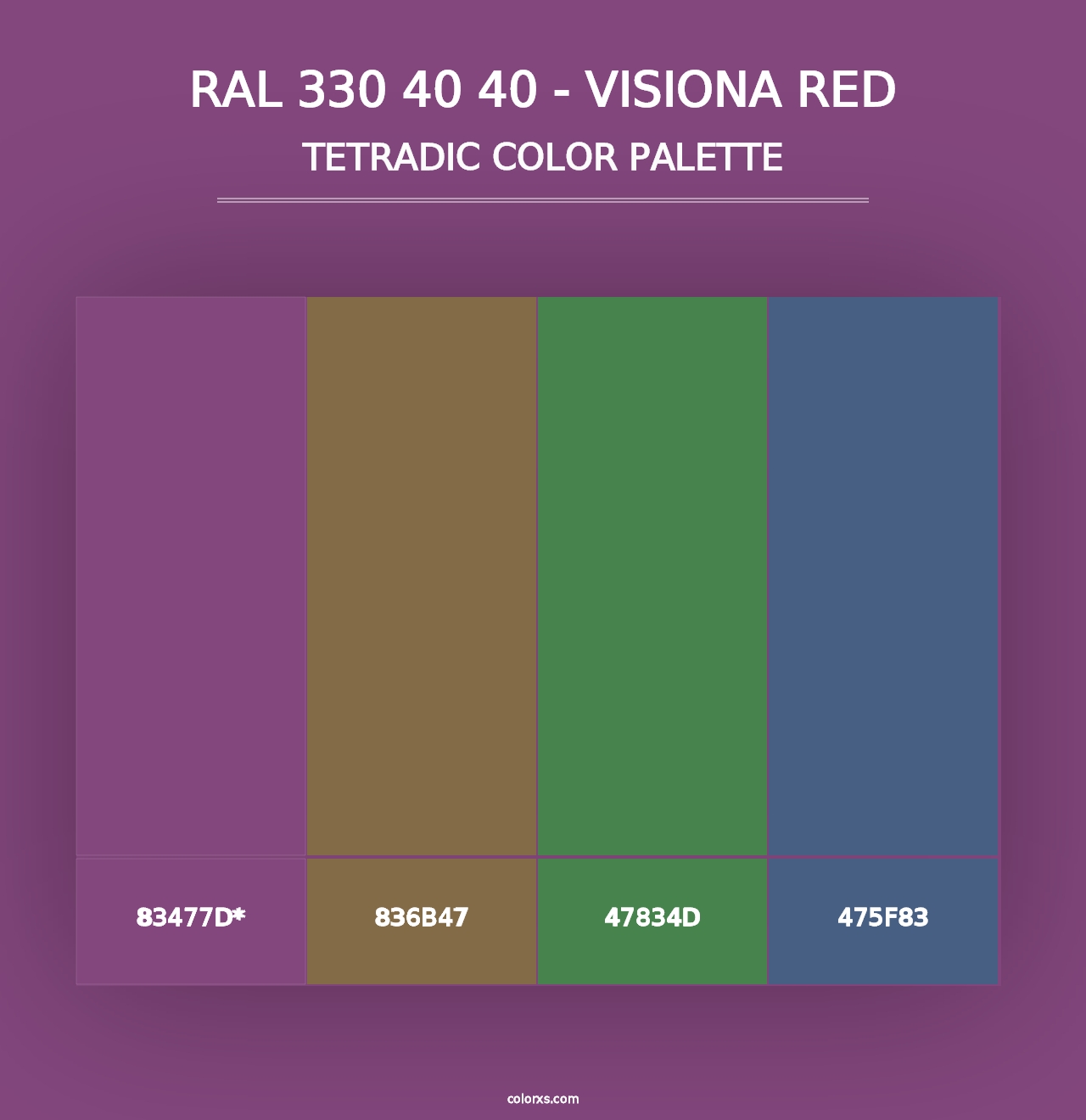 RAL 330 40 40 - Visiona Red - Tetradic Color Palette