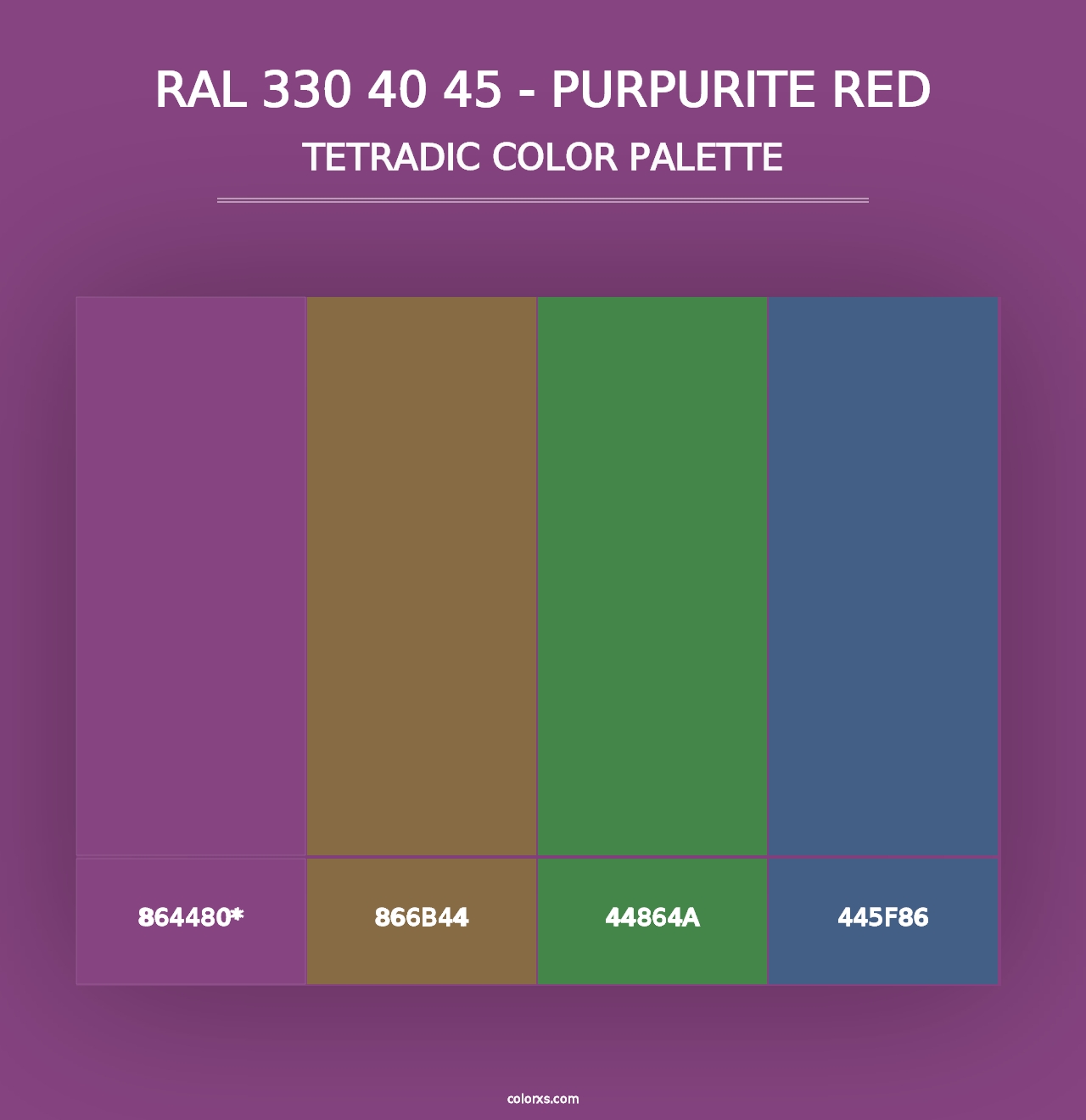 RAL 330 40 45 - Purpurite Red - Tetradic Color Palette