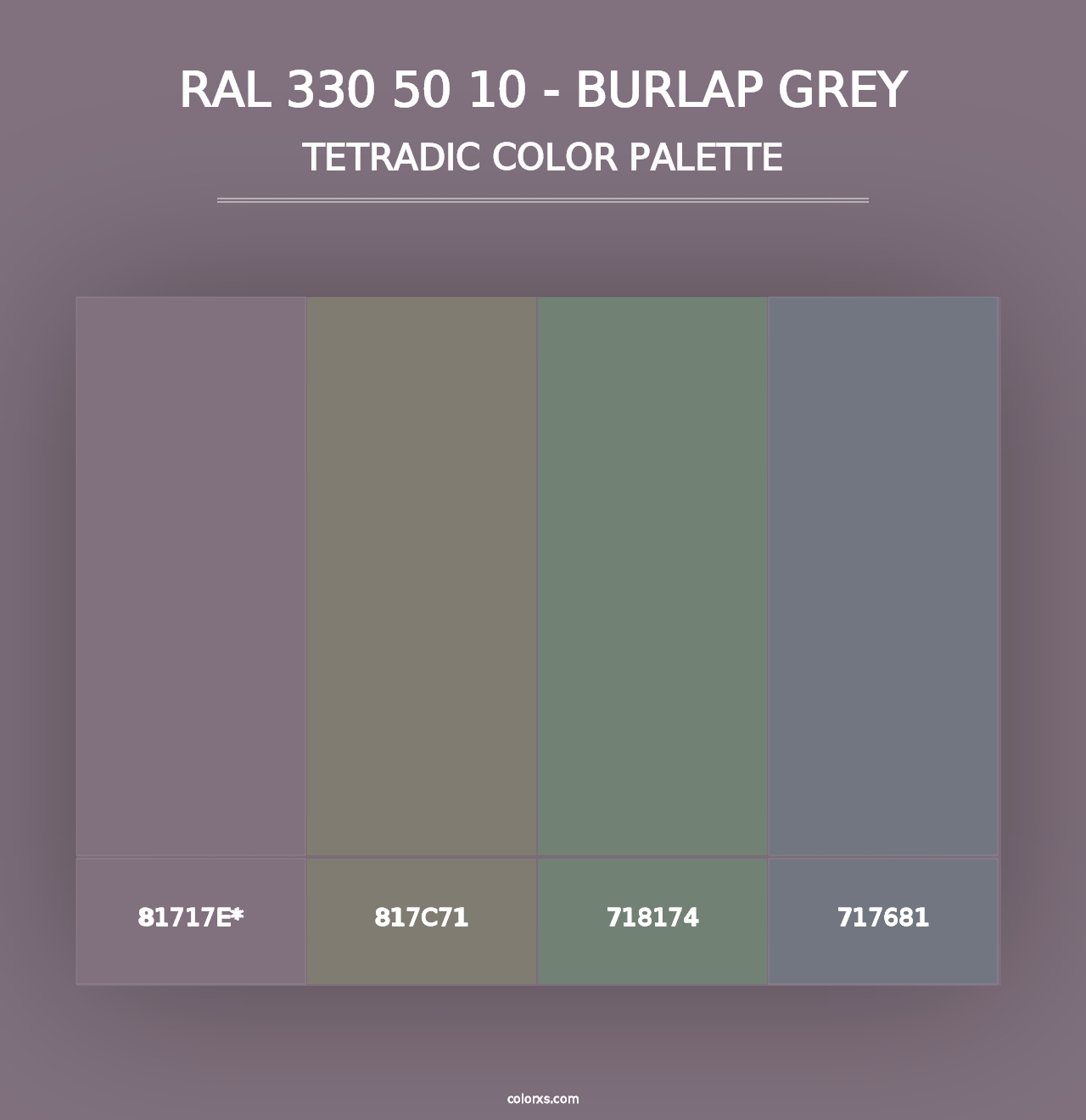 RAL 330 50 10 - Burlap Grey - Tetradic Color Palette