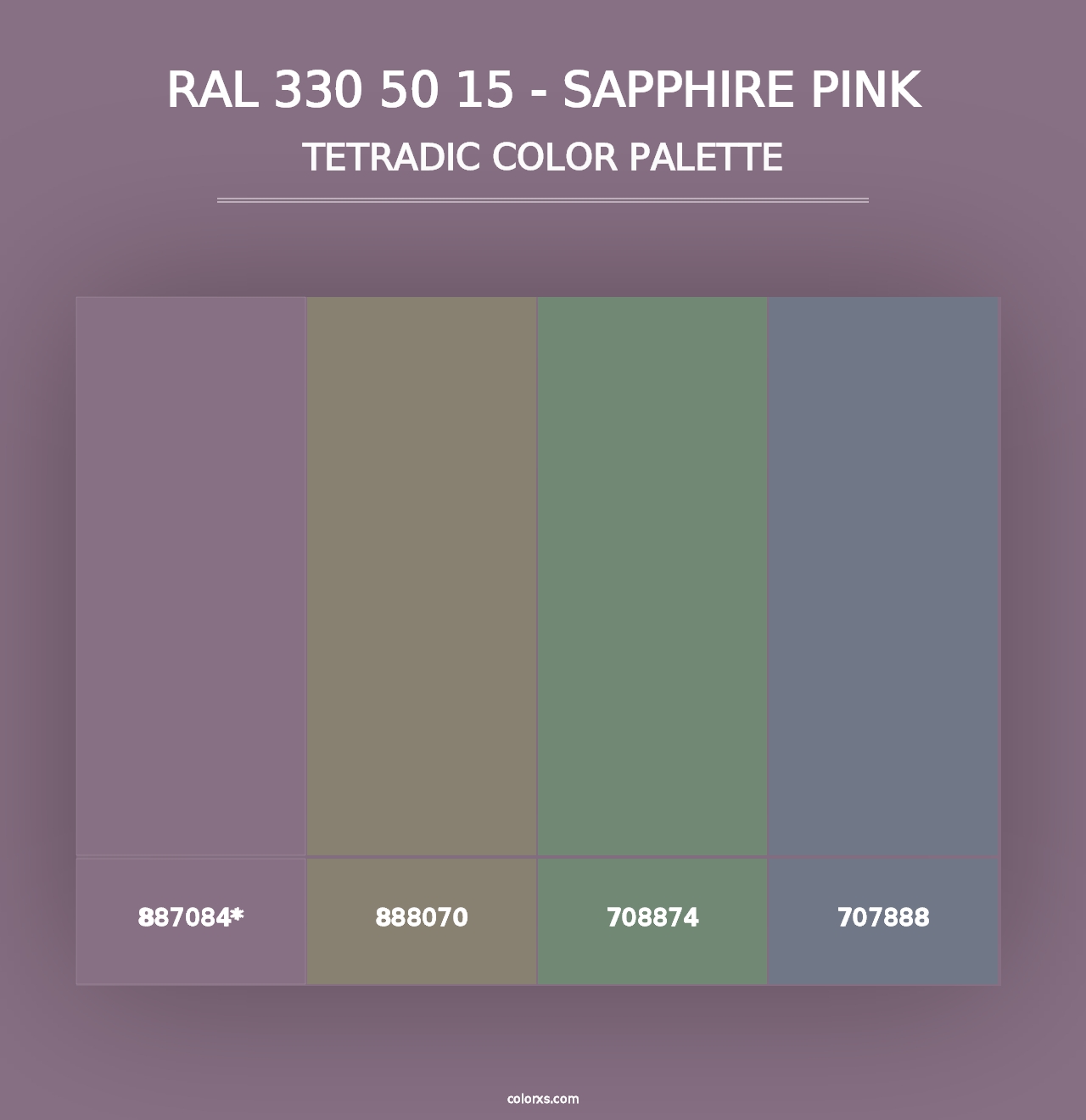 RAL 330 50 15 - Sapphire Pink - Tetradic Color Palette