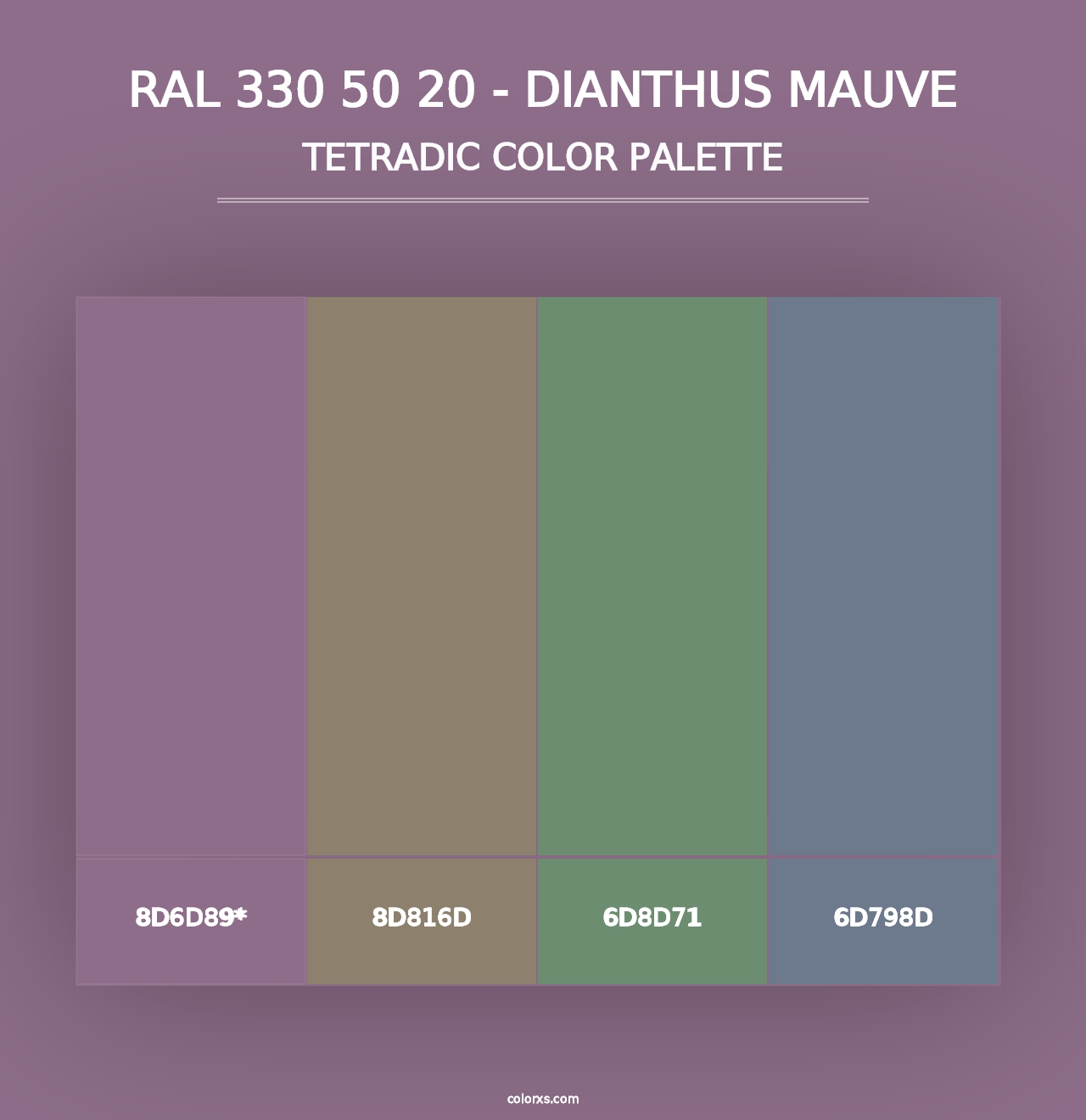 RAL 330 50 20 - Dianthus Mauve - Tetradic Color Palette