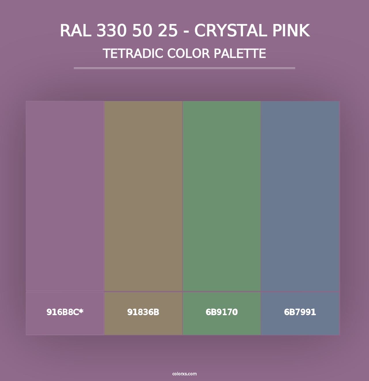 RAL 330 50 25 - Crystal Pink - Tetradic Color Palette