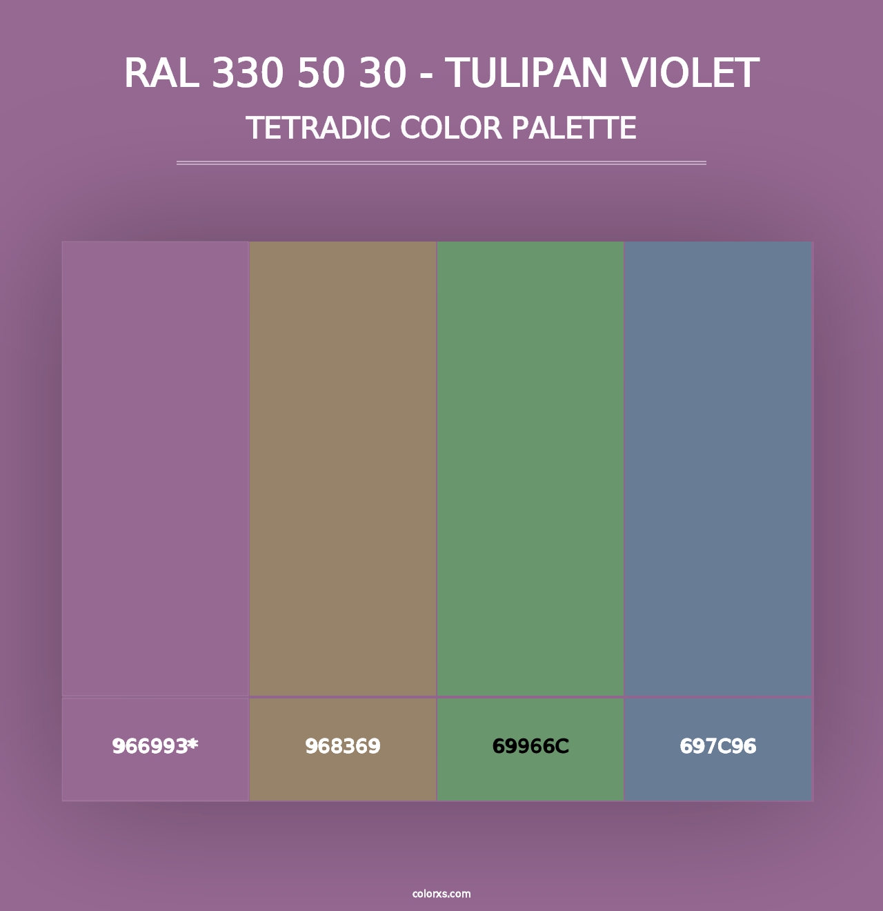 RAL 330 50 30 - Tulipan Violet - Tetradic Color Palette