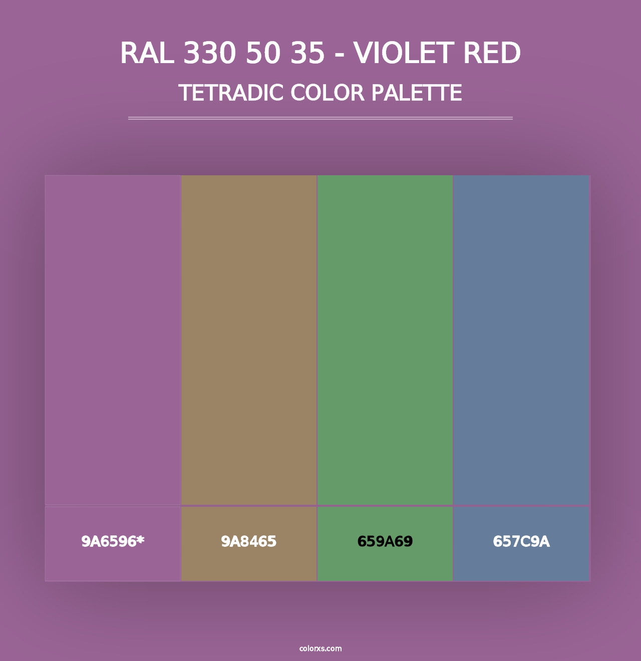 RAL 330 50 35 - Violet Red - Tetradic Color Palette