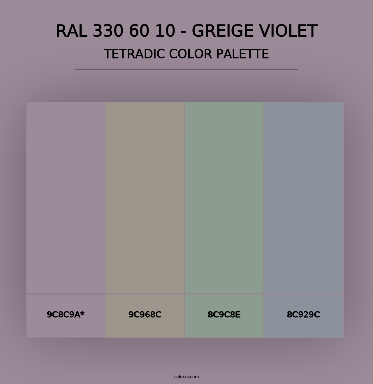 RAL 330 60 10 - Greige Violet - Tetradic Color Palette