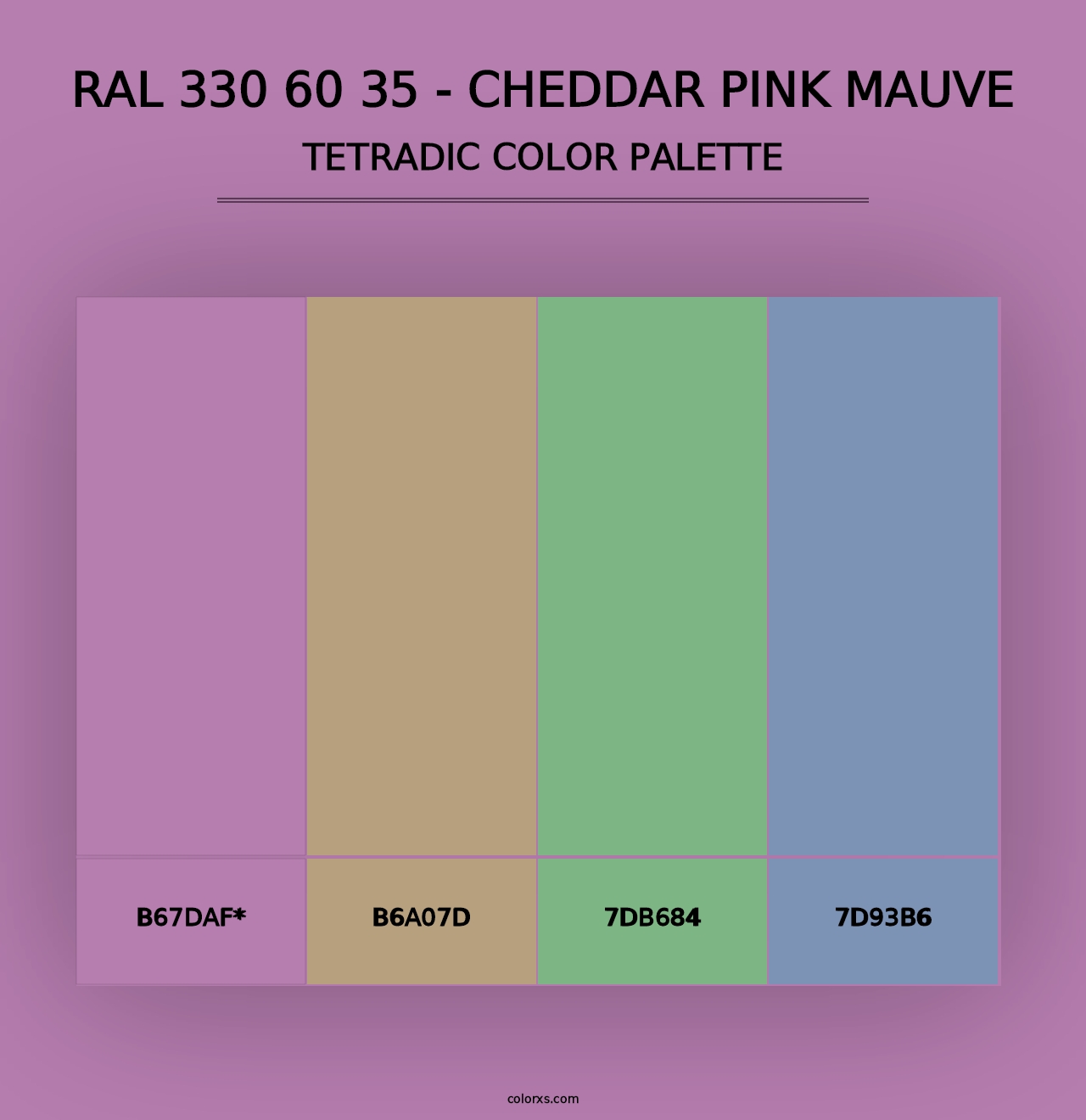 RAL 330 60 35 - Cheddar Pink Mauve - Tetradic Color Palette