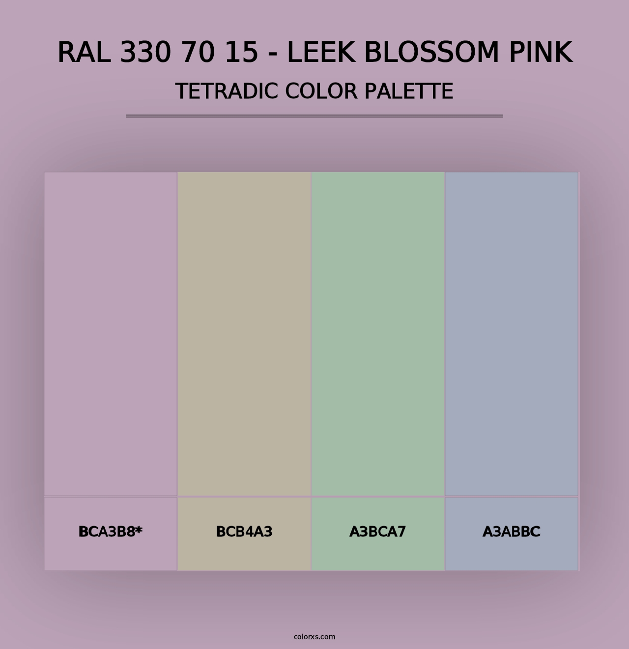 RAL 330 70 15 - Leek Blossom Pink - Tetradic Color Palette