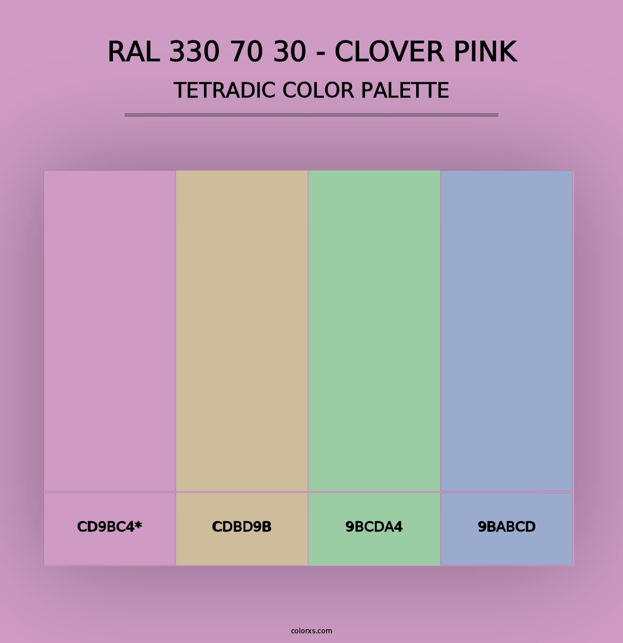 RAL 330 70 30 - Clover Pink - Tetradic Color Palette