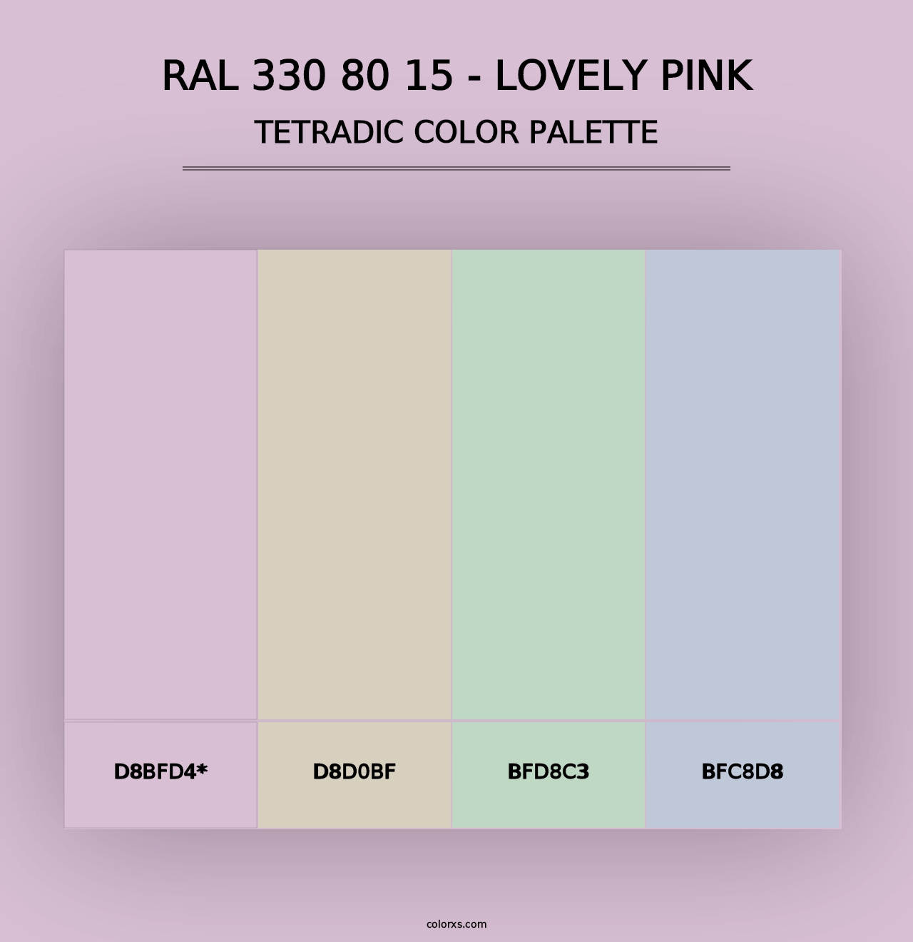 RAL 330 80 15 - Lovely Pink - Tetradic Color Palette