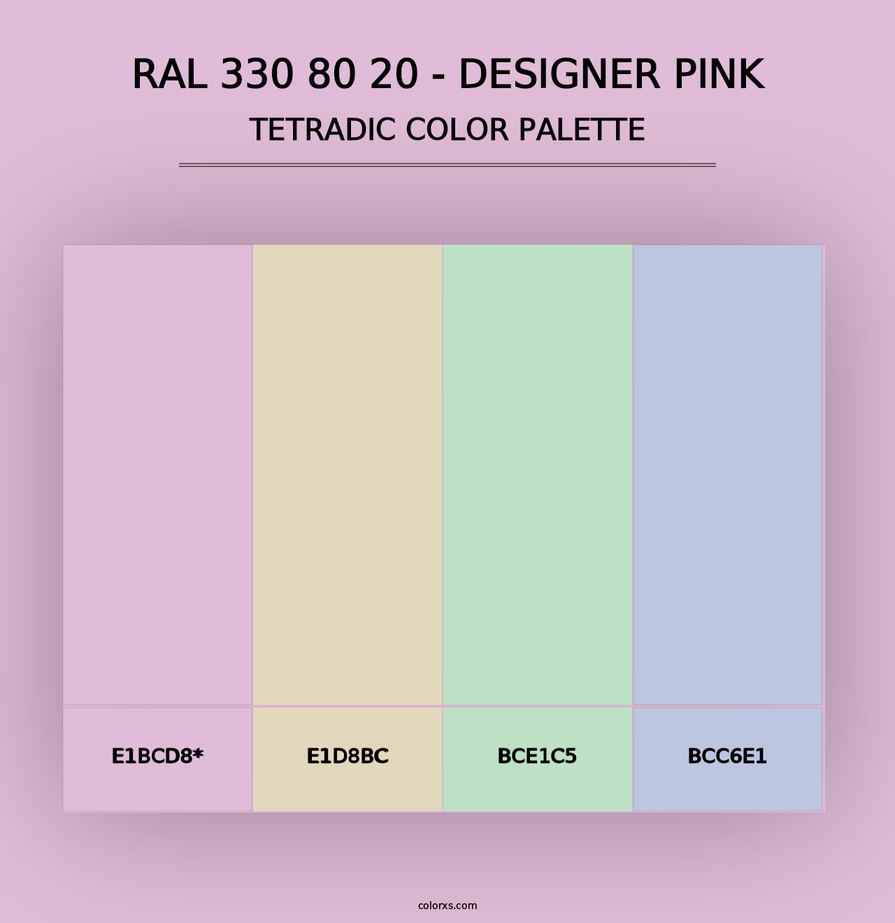 RAL 330 80 20 - Designer Pink - Tetradic Color Palette