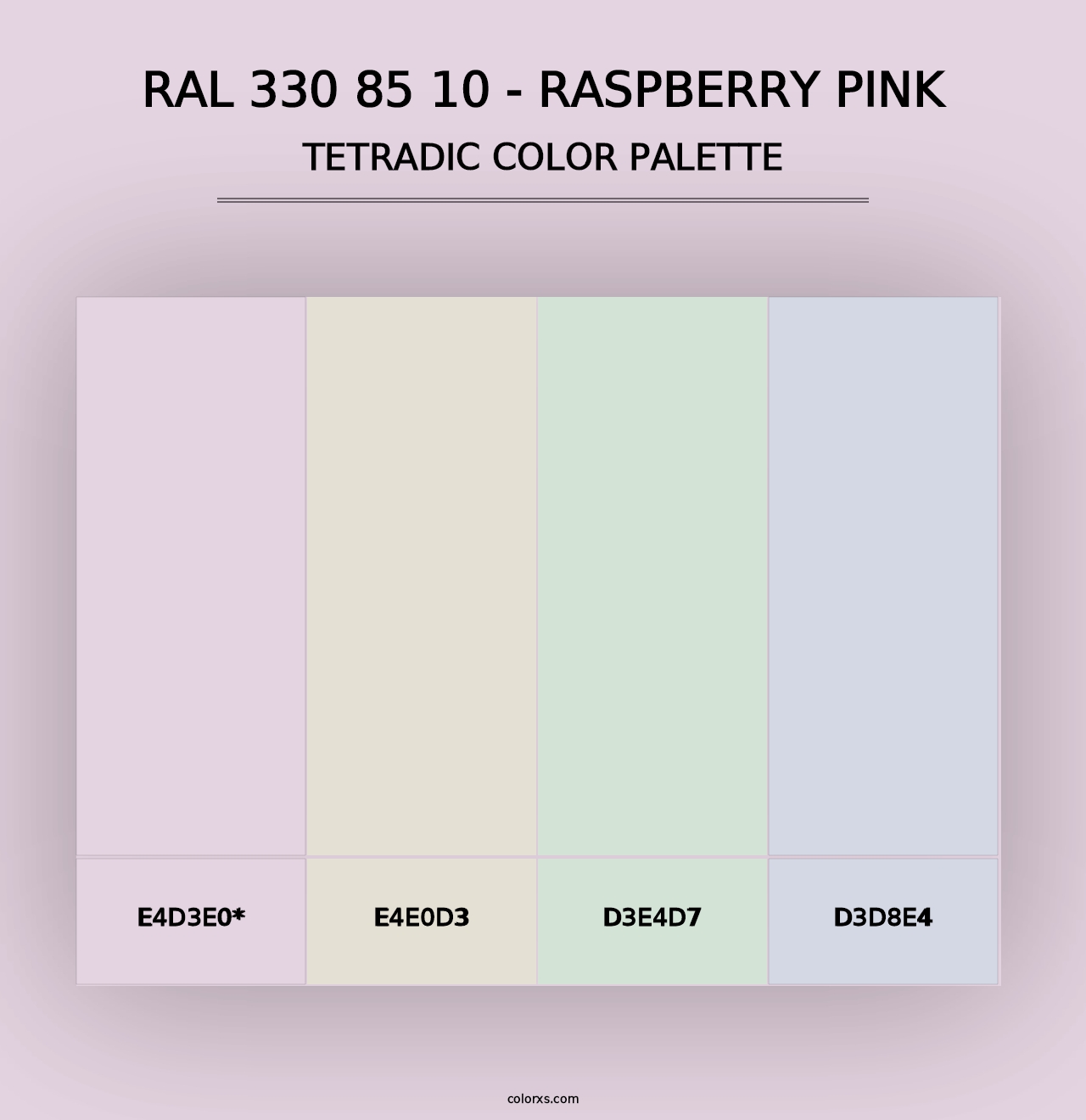 RAL 330 85 10 - Raspberry Pink - Tetradic Color Palette