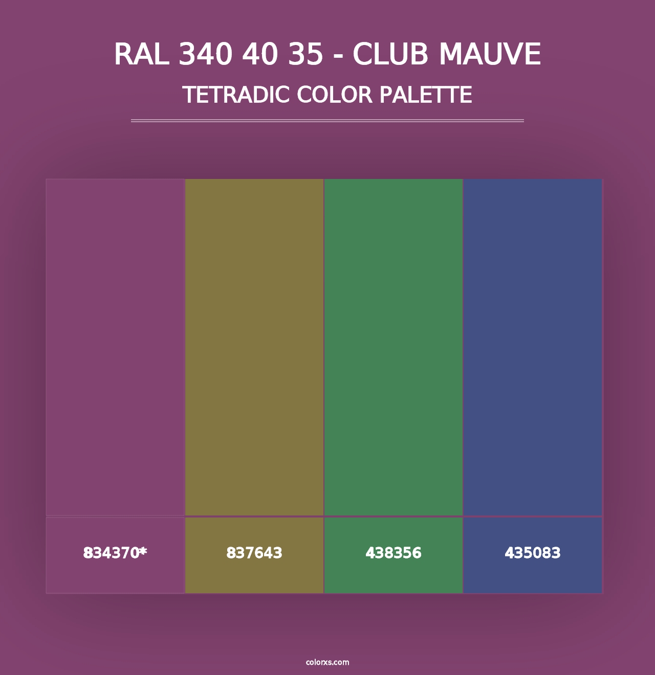 RAL 340 40 35 - Club Mauve - Tetradic Color Palette