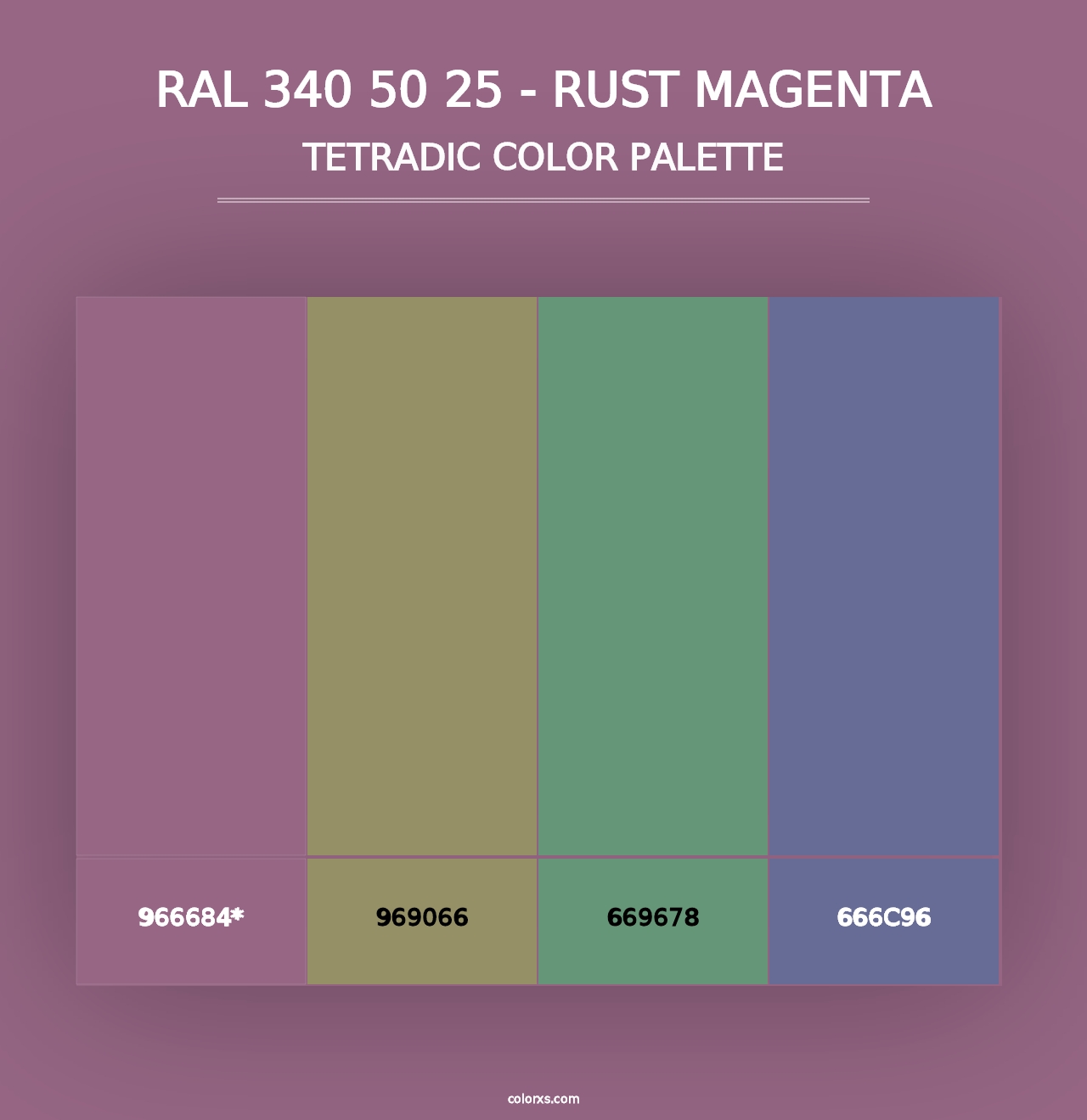 RAL 340 50 25 - Rust Magenta - Tetradic Color Palette