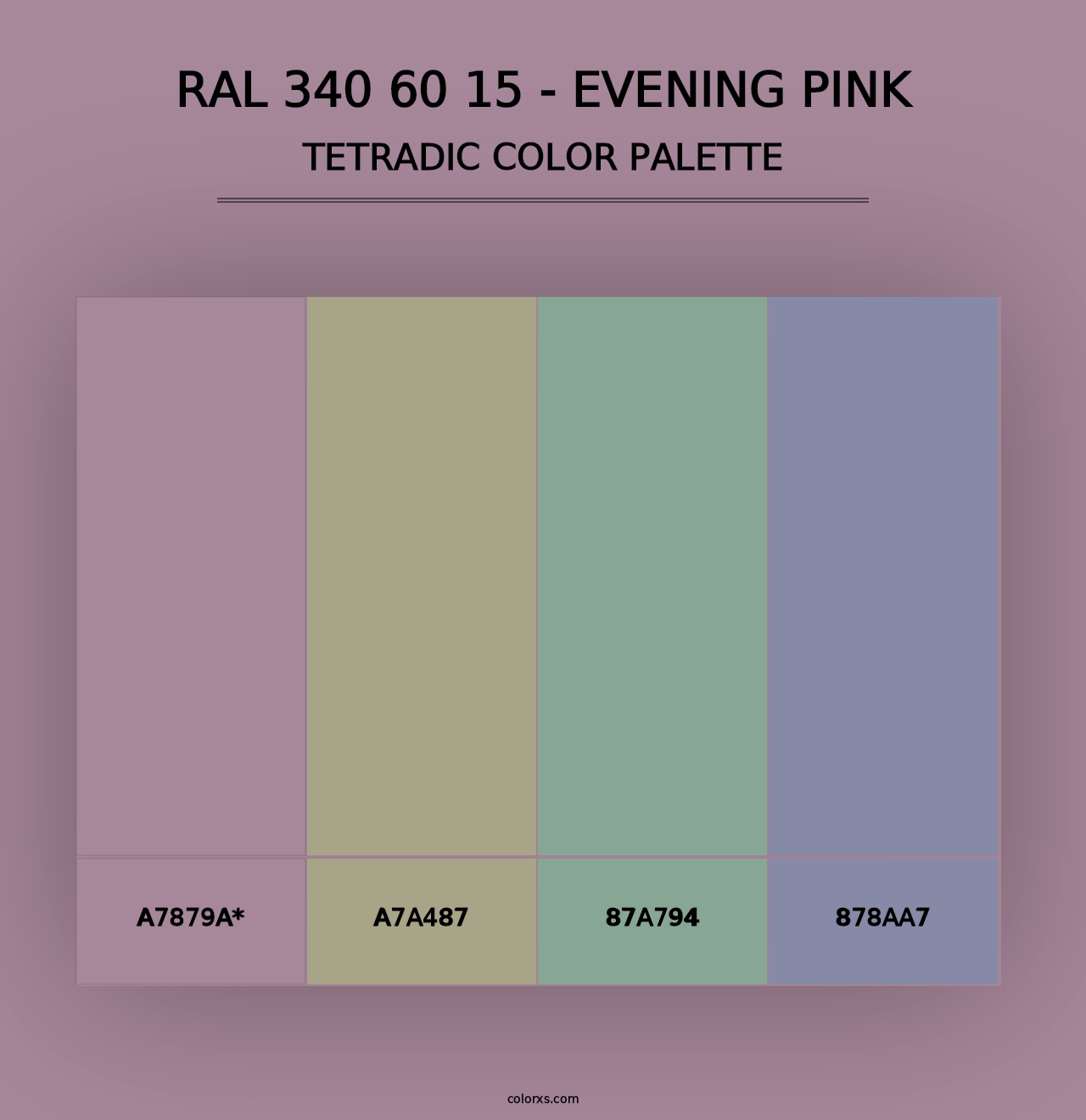 RAL 340 60 15 - Evening Pink - Tetradic Color Palette