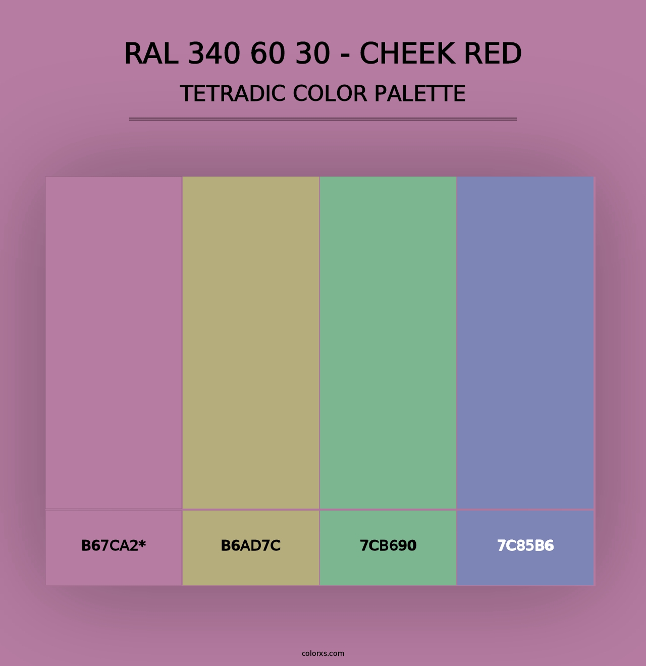 RAL 340 60 30 - Cheek Red - Tetradic Color Palette