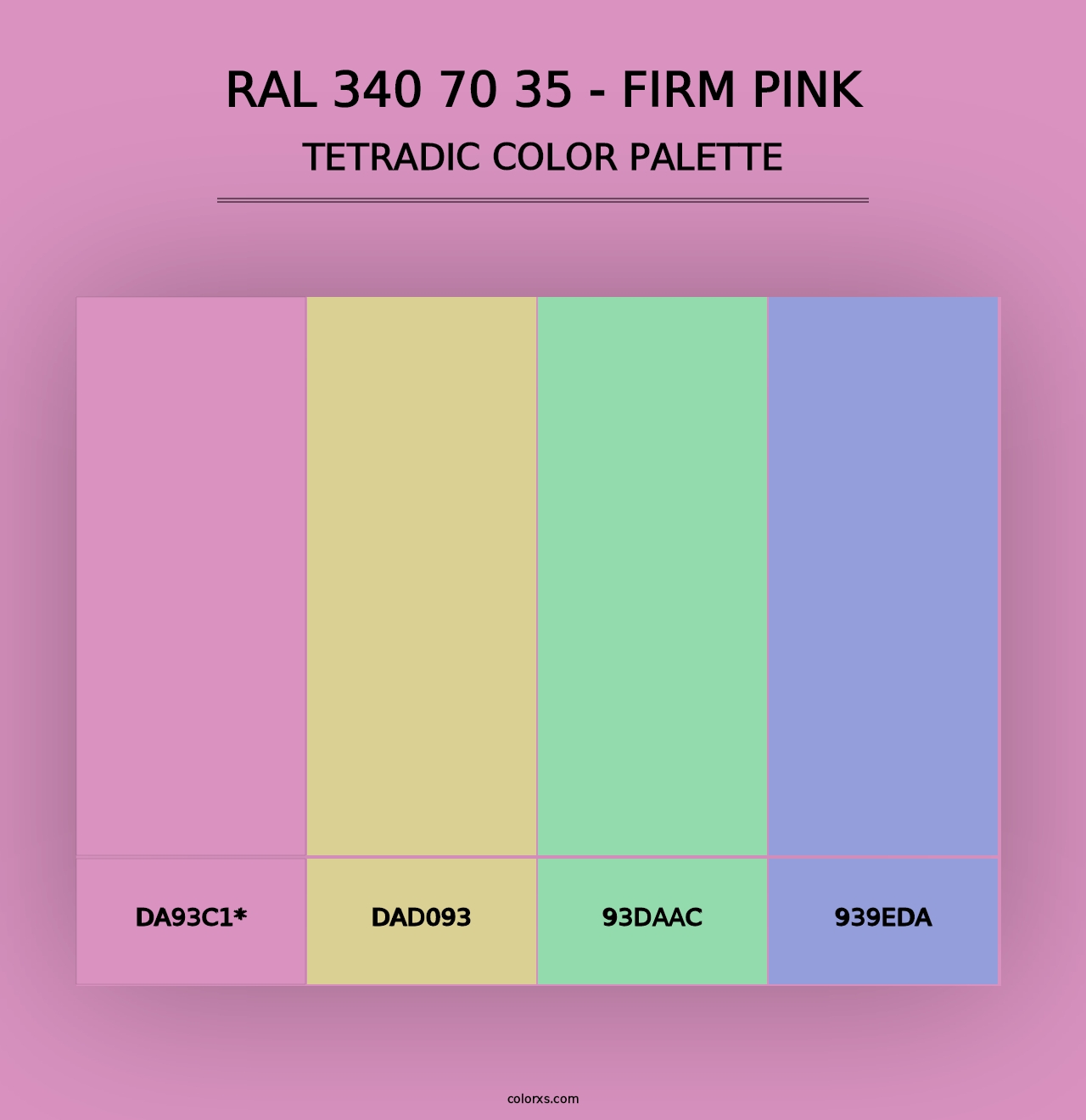 RAL 340 70 35 - Firm Pink - Tetradic Color Palette