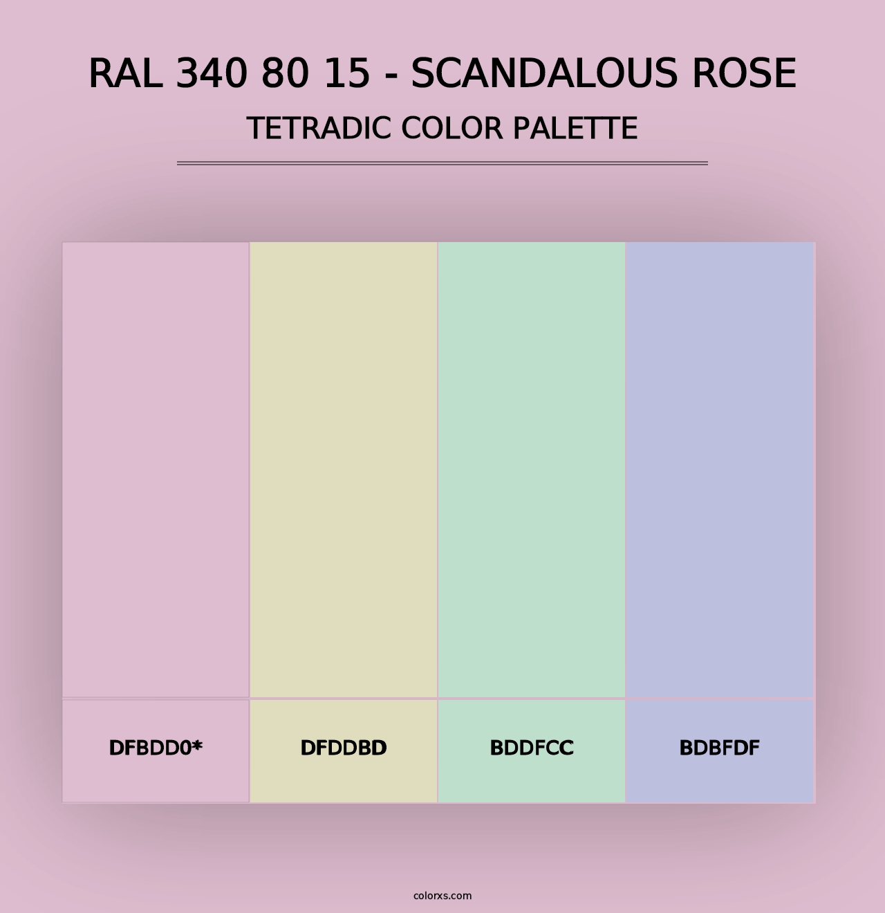 RAL 340 80 15 - Scandalous Rose - Tetradic Color Palette