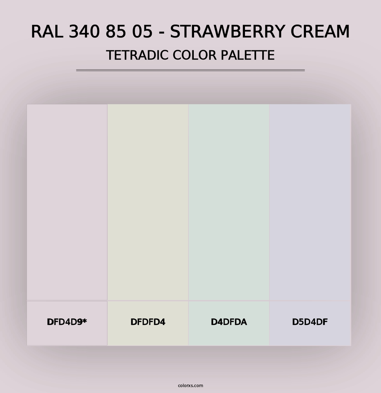 RAL 340 85 05 - Strawberry Cream - Tetradic Color Palette