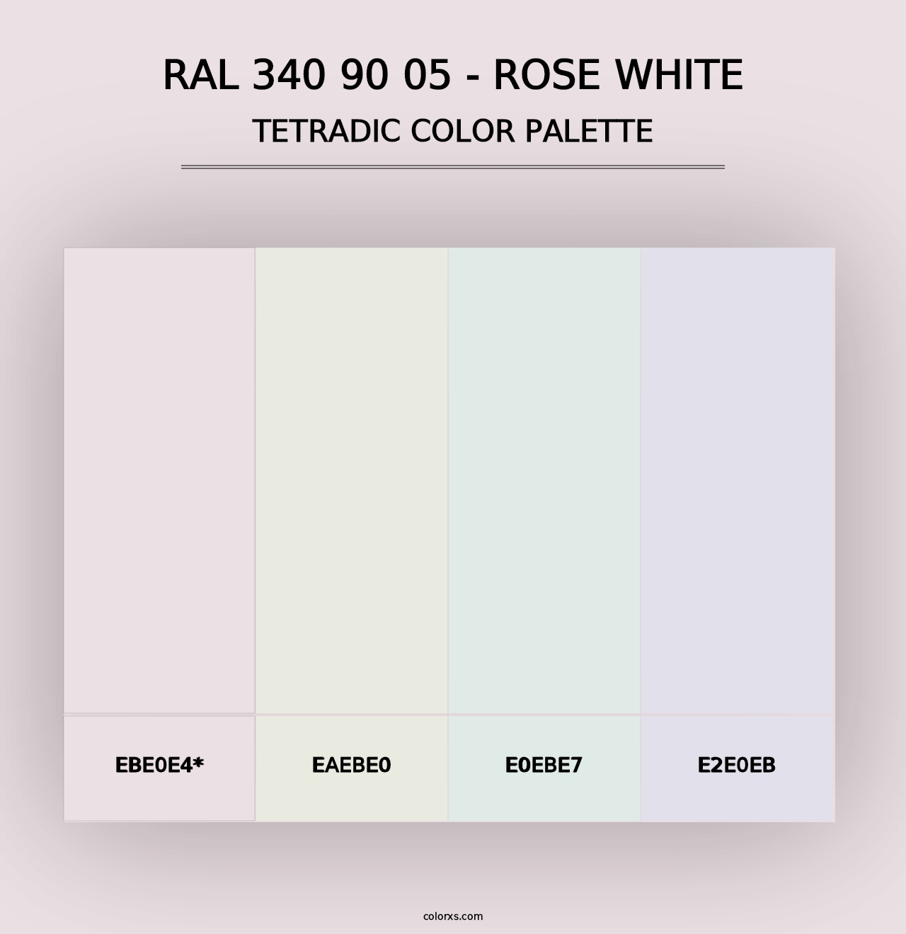 RAL 340 90 05 - Rose White - Tetradic Color Palette