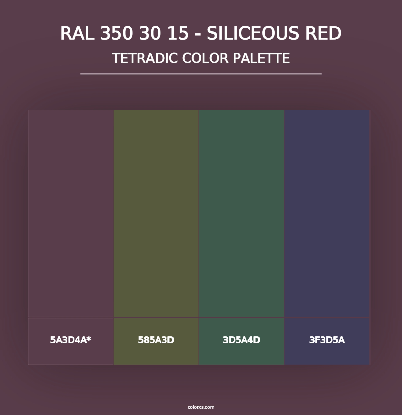 RAL 350 30 15 - Siliceous Red - Tetradic Color Palette