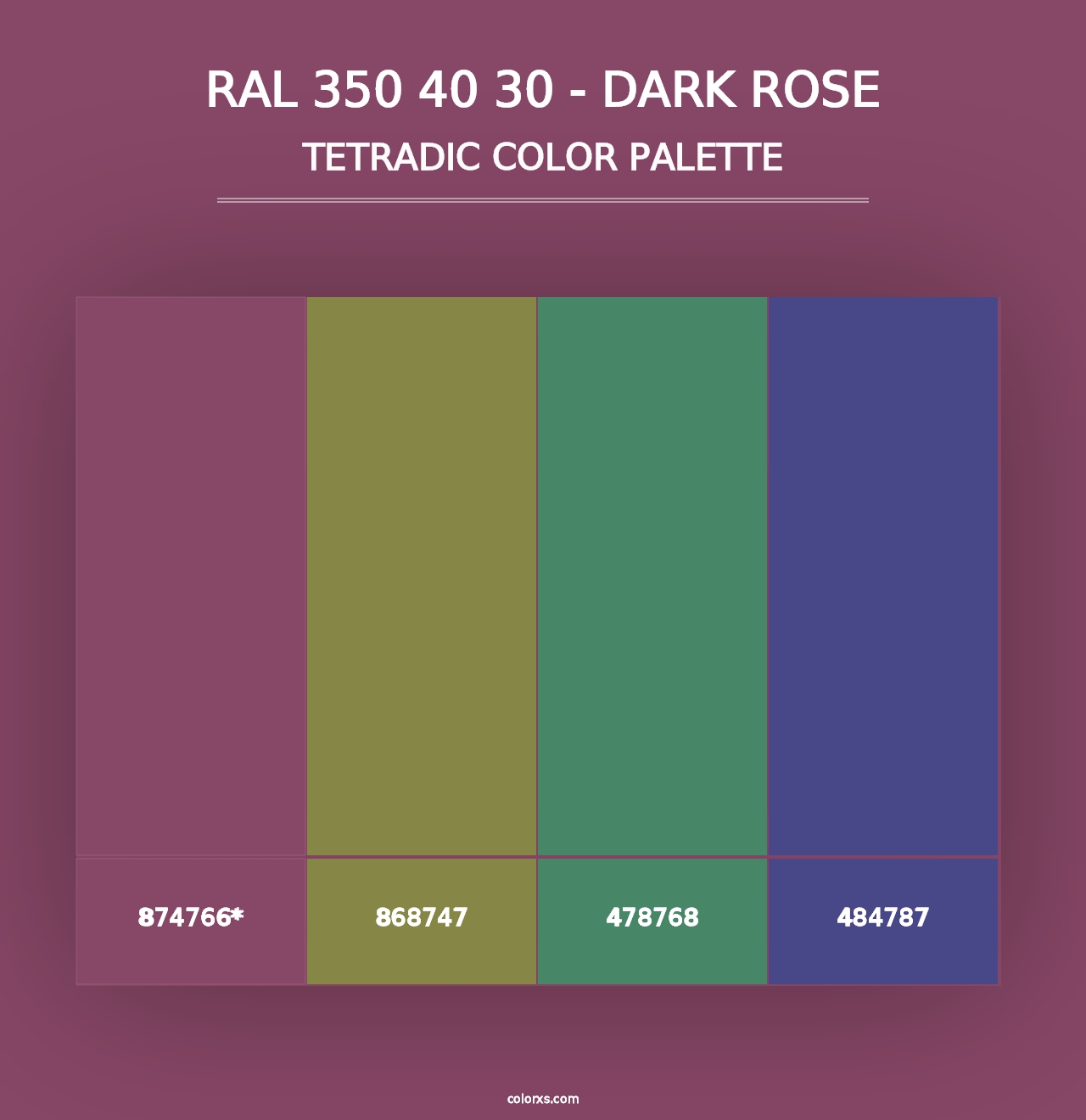 RAL 350 40 30 - Dark Rose - Tetradic Color Palette