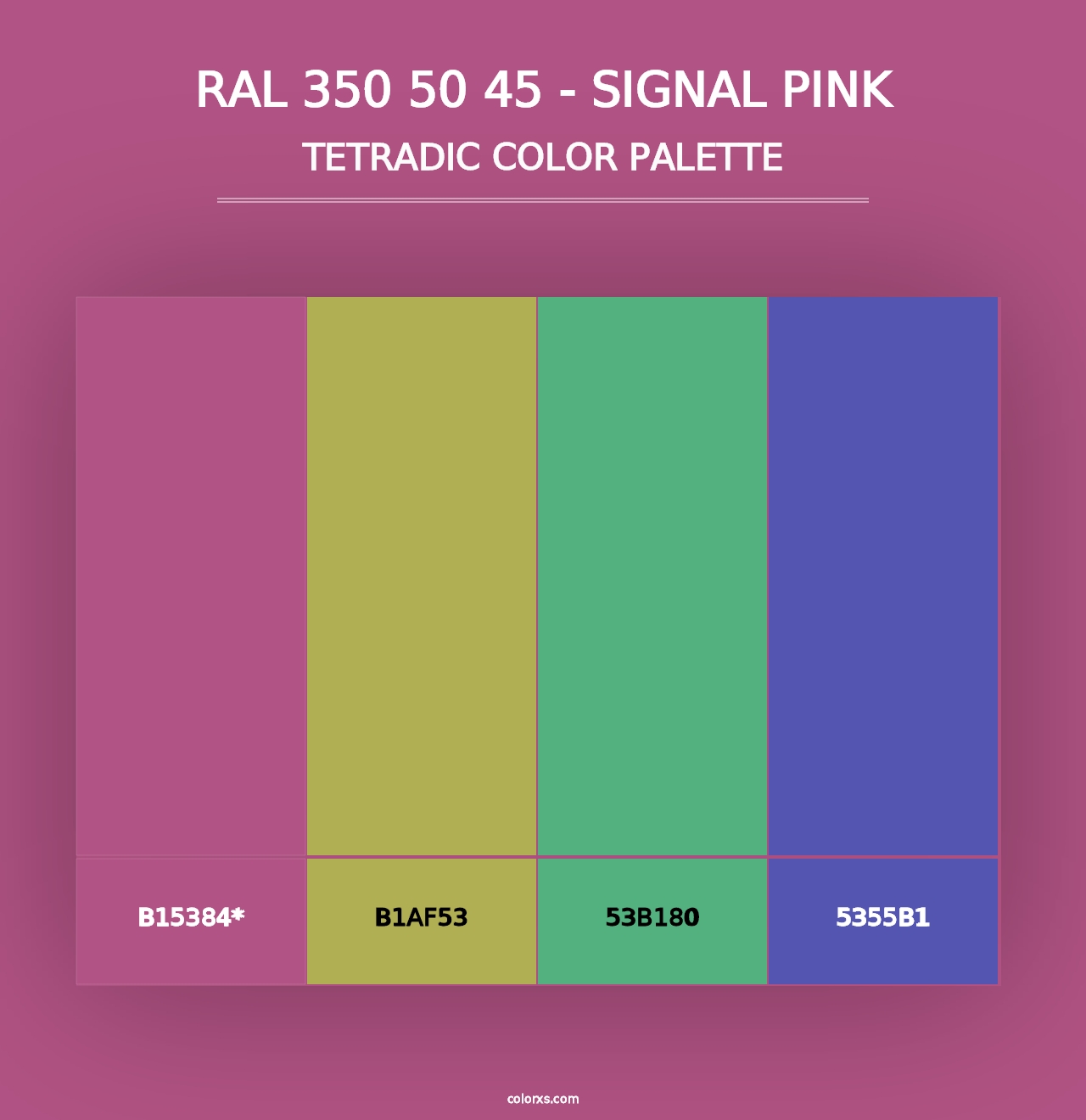 RAL 350 50 45 - Signal Pink - Tetradic Color Palette