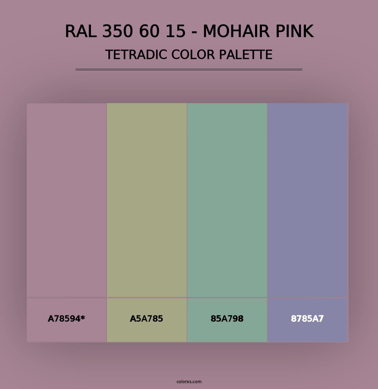 RAL 350 60 15 - Mohair Pink - Tetradic Color Palette