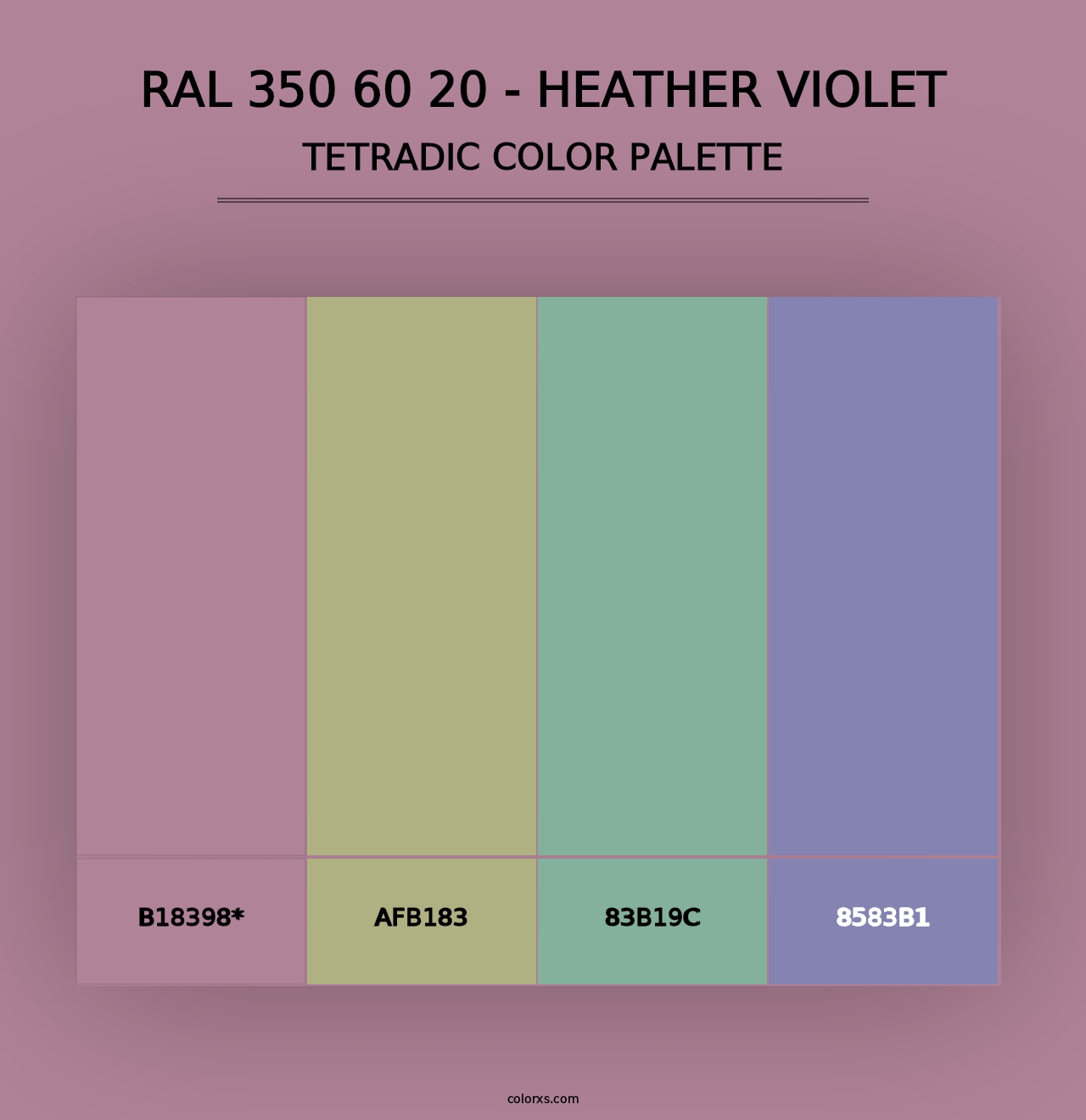 RAL 350 60 20 - Heather Violet - Tetradic Color Palette