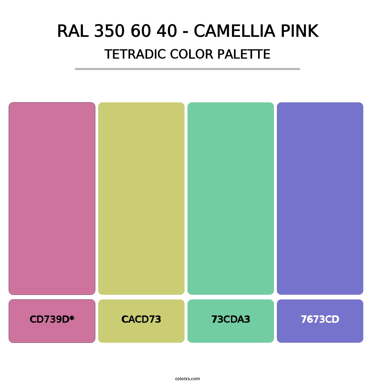 RAL 350 60 40 - Camellia Pink - Tetradic Color Palette