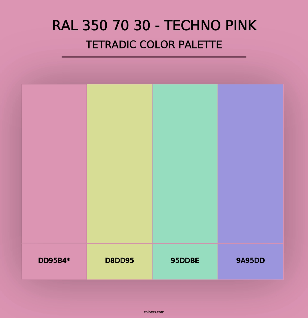 RAL 350 70 30 - Techno Pink - Tetradic Color Palette