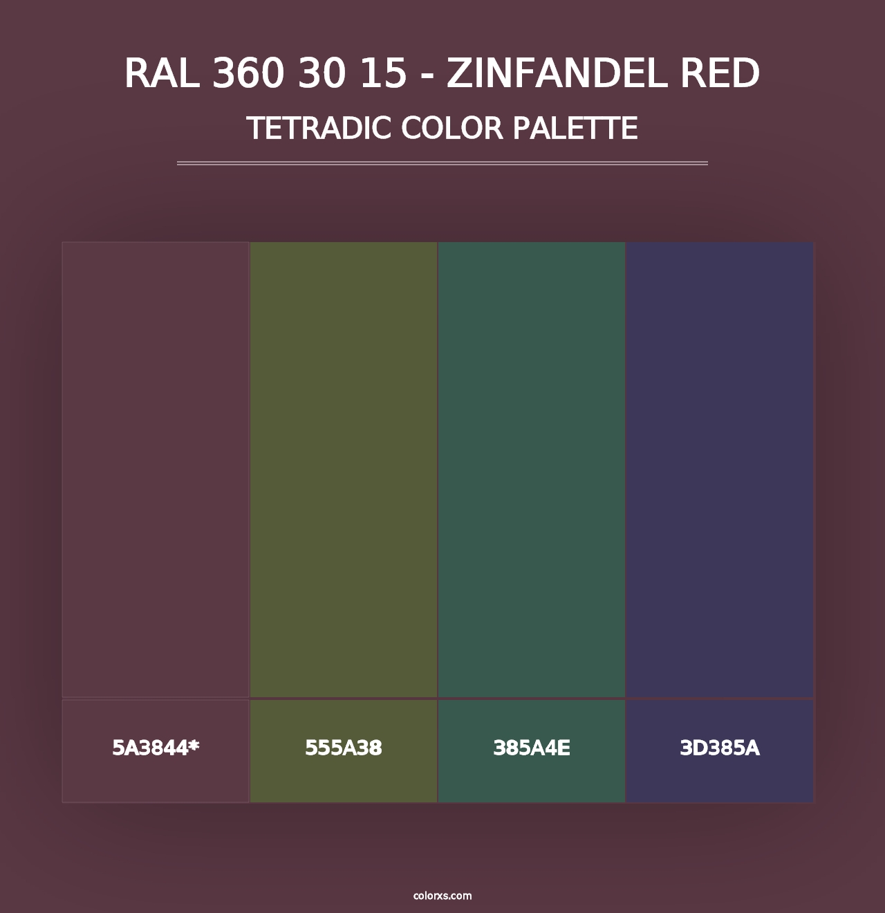 RAL 360 30 15 - Zinfandel Red - Tetradic Color Palette