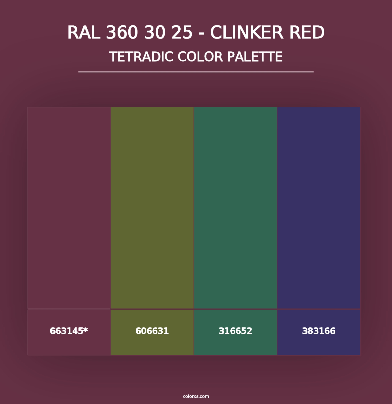 RAL 360 30 25 - Clinker Red - Tetradic Color Palette