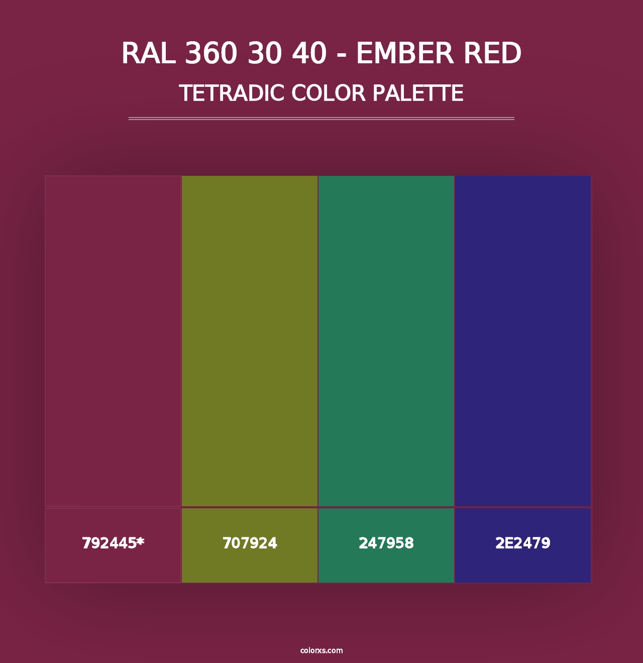 RAL 360 30 40 - Ember Red - Tetradic Color Palette