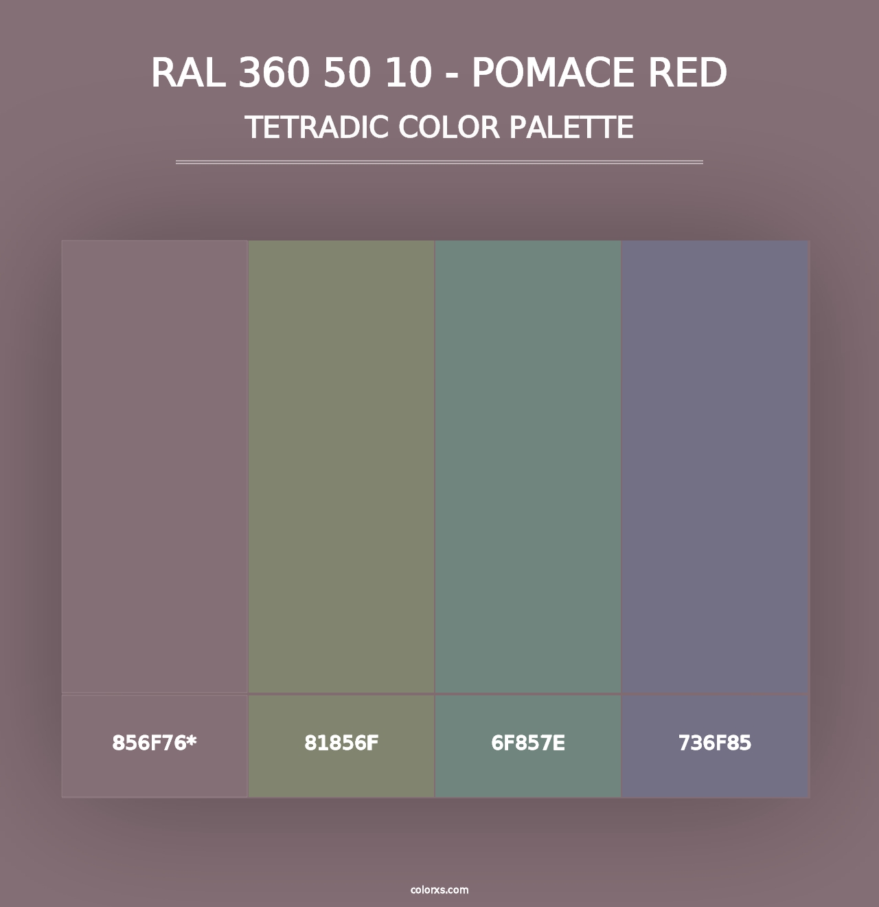 RAL 360 50 10 - Pomace Red - Tetradic Color Palette