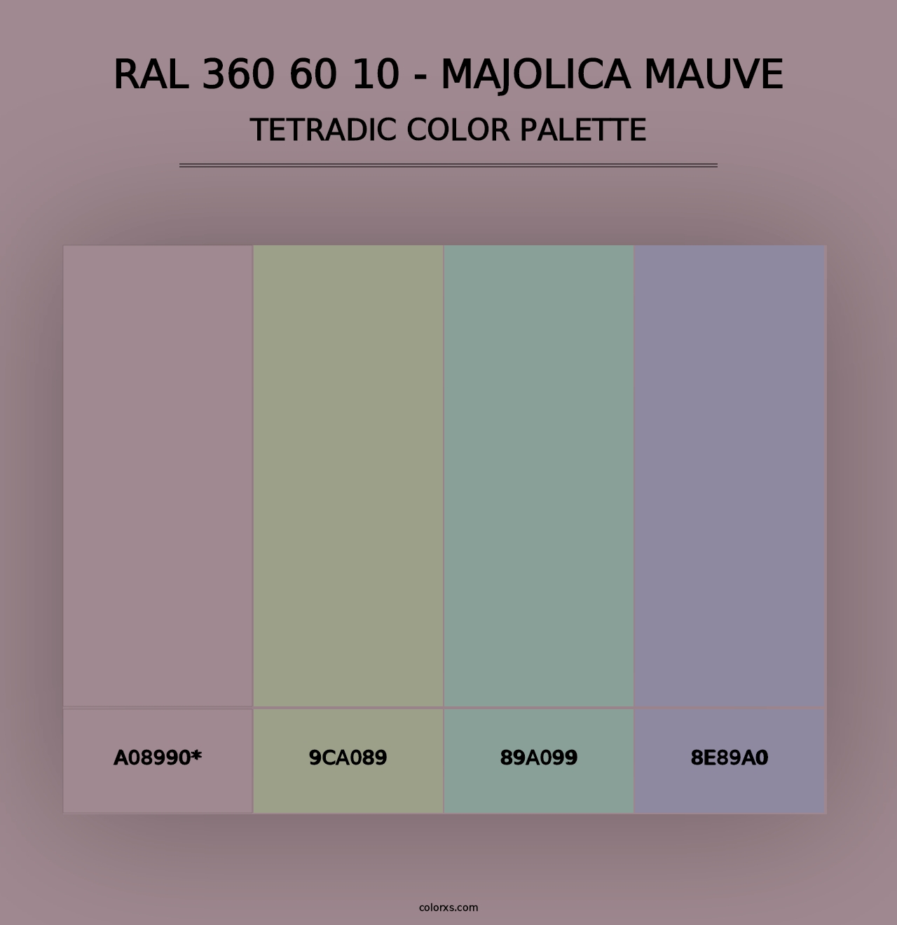 RAL 360 60 10 - Majolica Mauve - Tetradic Color Palette