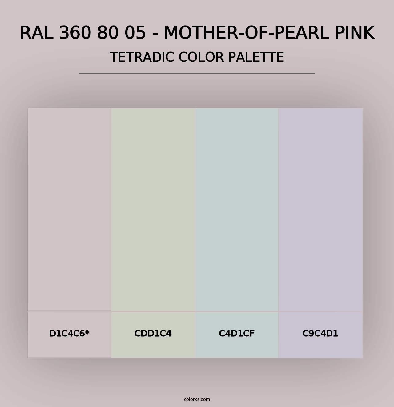 RAL 360 80 05 - Mother-Of-Pearl Pink - Tetradic Color Palette