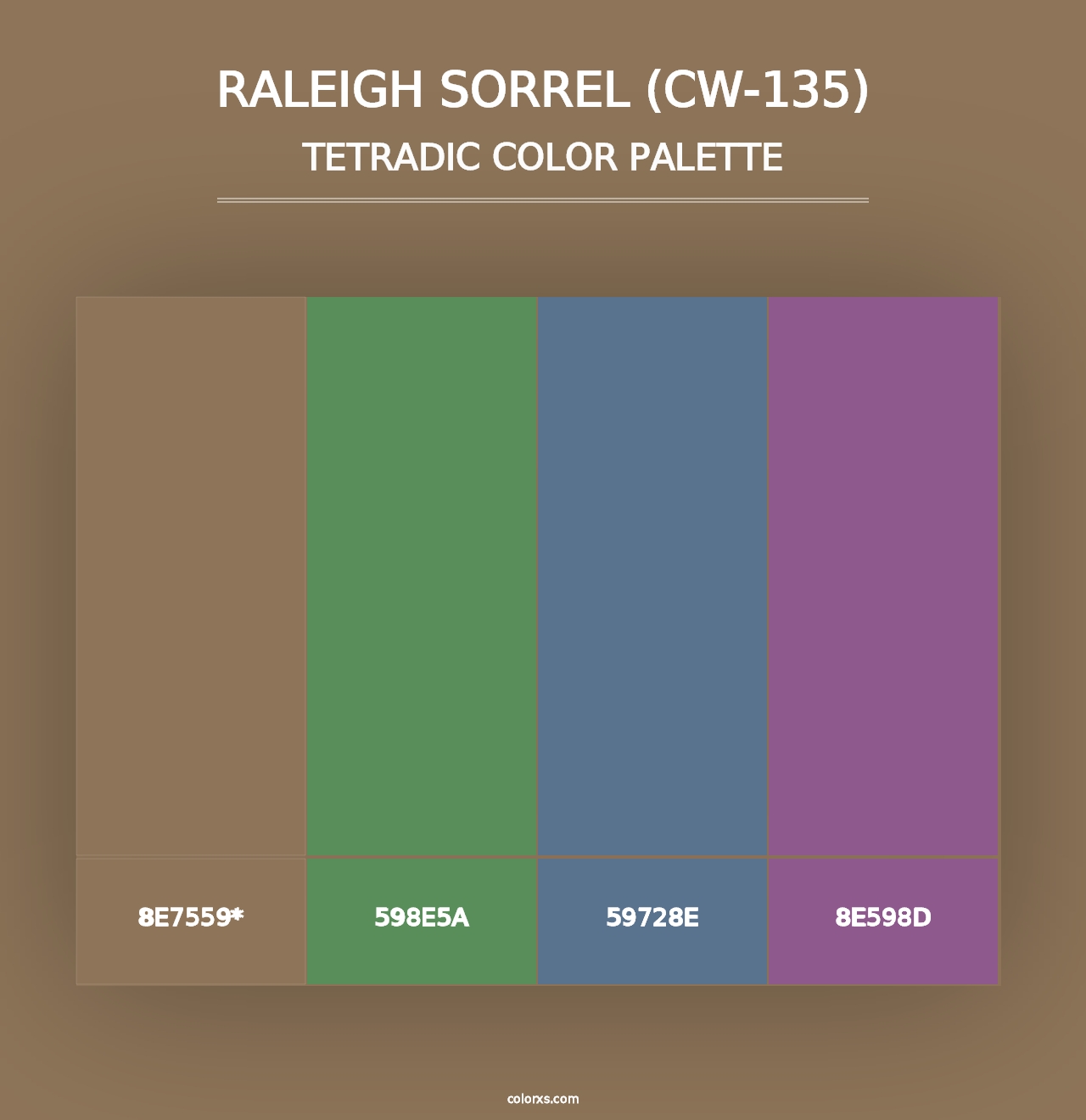 Raleigh Sorrel (CW-135) - Tetradic Color Palette