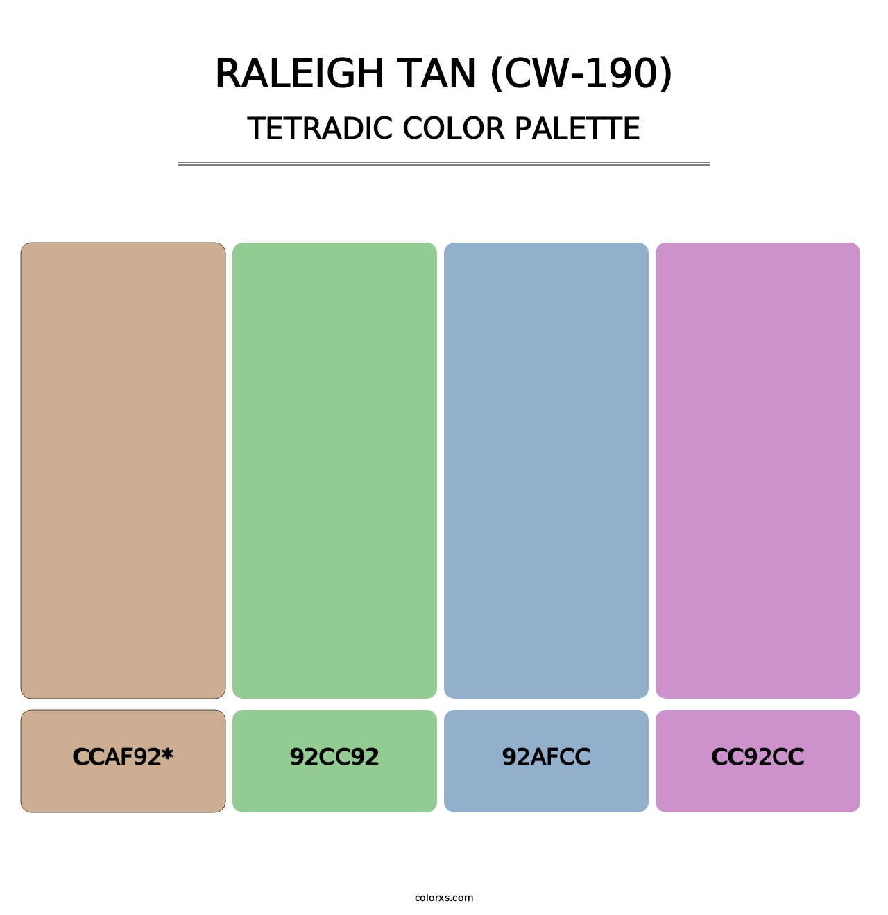 Raleigh Tan (CW-190) - Tetradic Color Palette