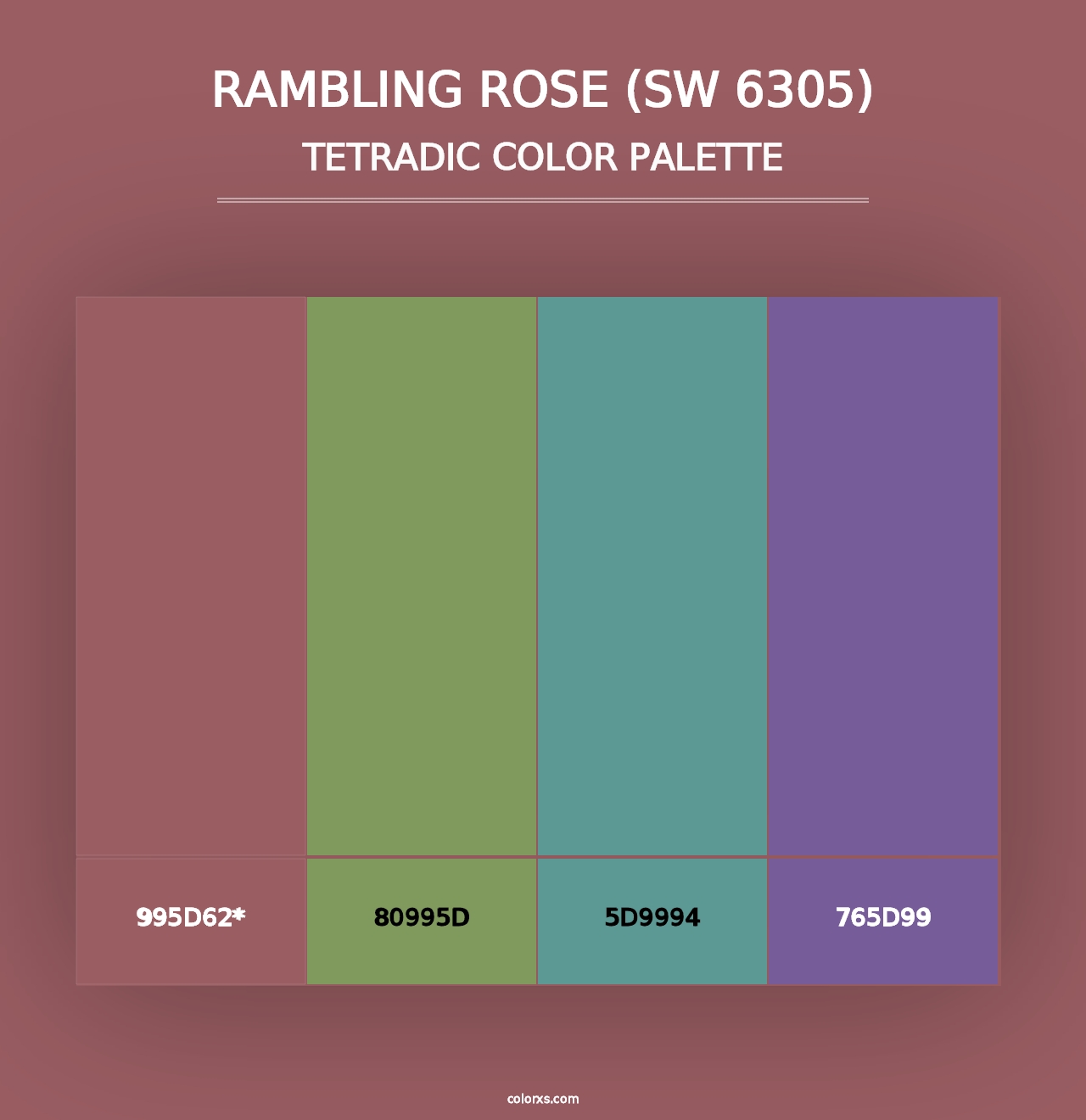 Rambling Rose (SW 6305) - Tetradic Color Palette