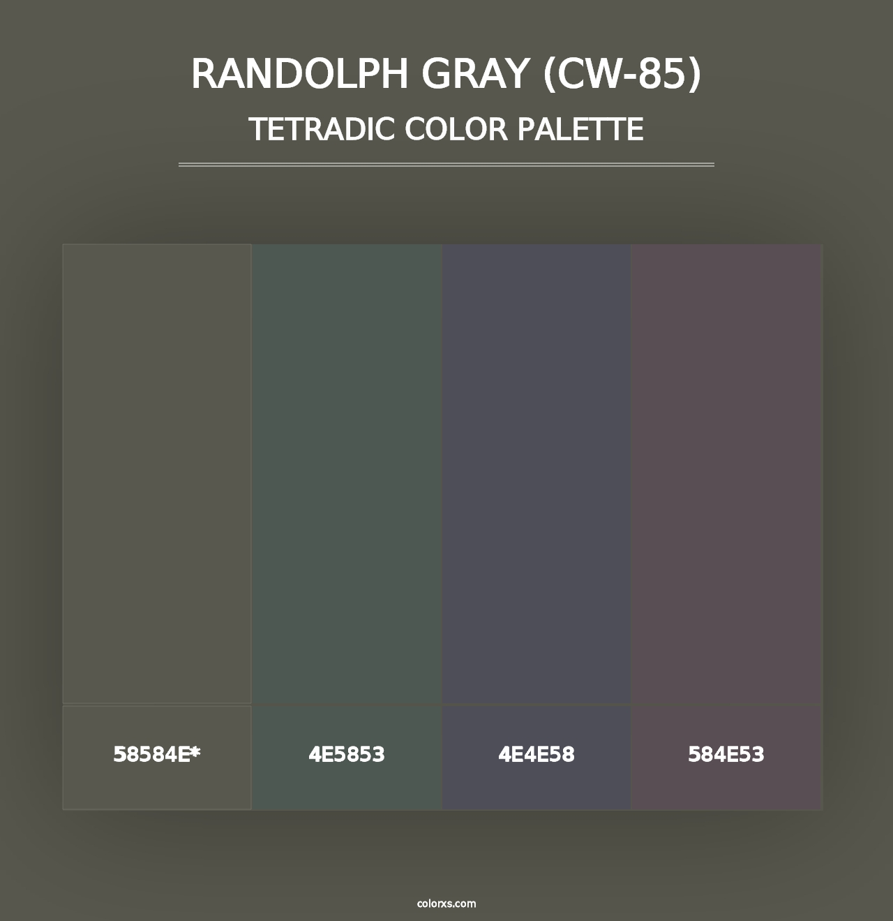 Randolph Gray (CW-85) - Tetradic Color Palette