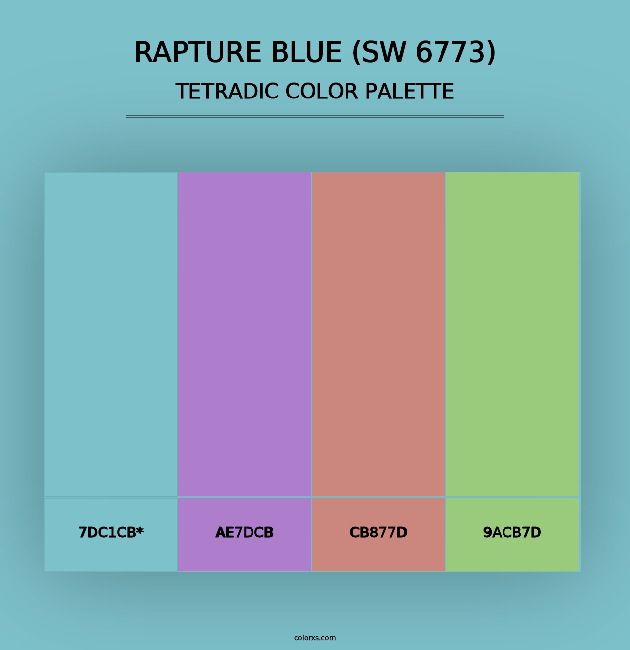 Rapture Blue (SW 6773) - Tetradic Color Palette