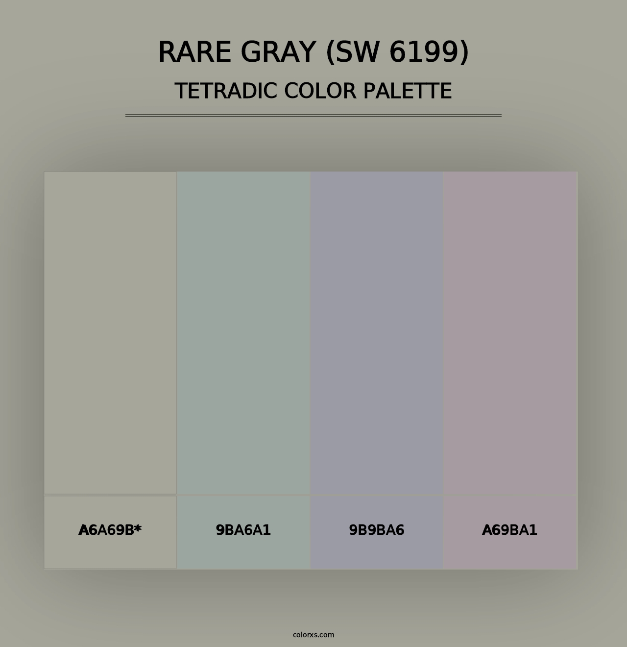 Rare Gray (SW 6199) - Tetradic Color Palette