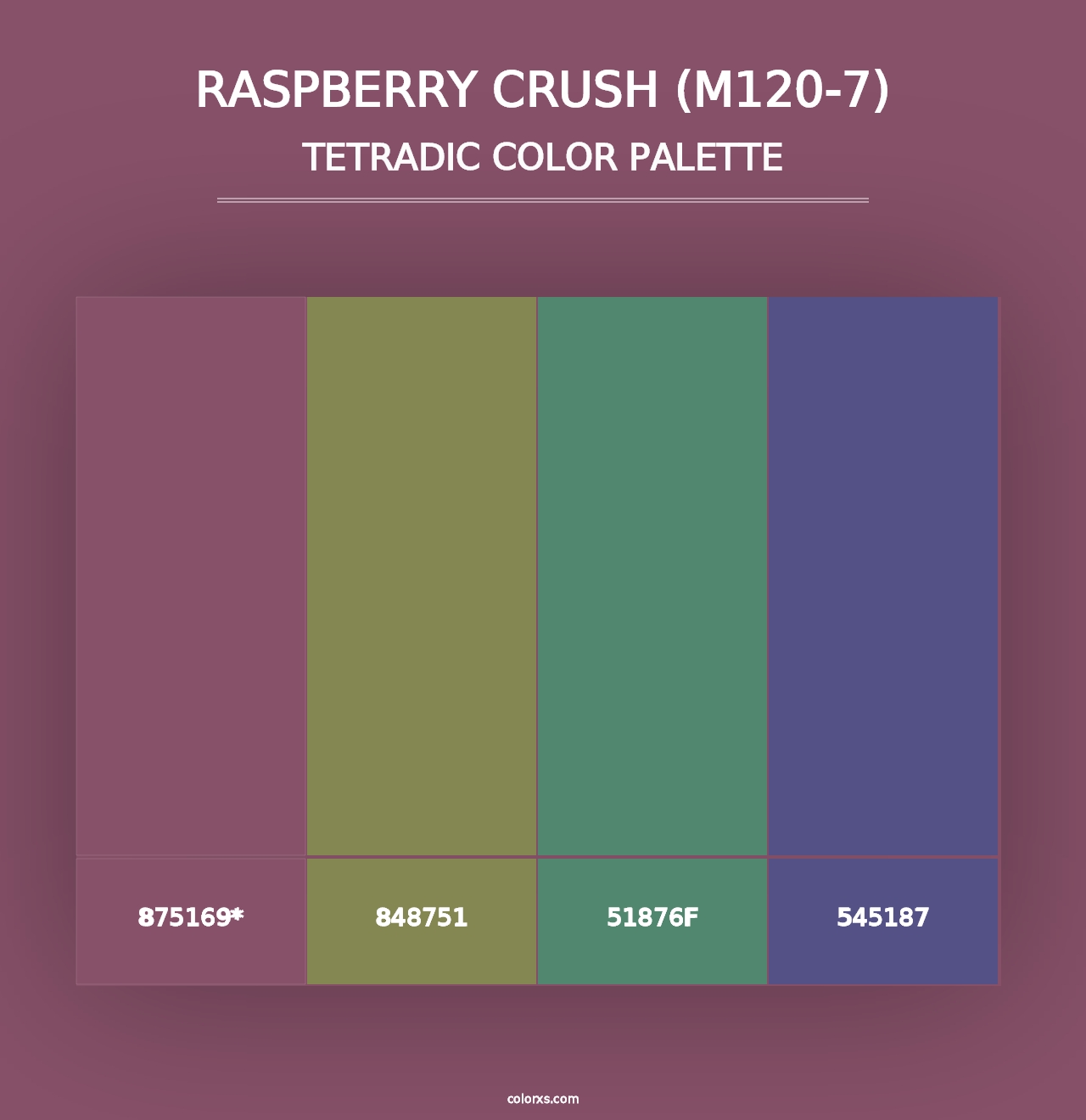 Raspberry Crush (M120-7) - Tetradic Color Palette