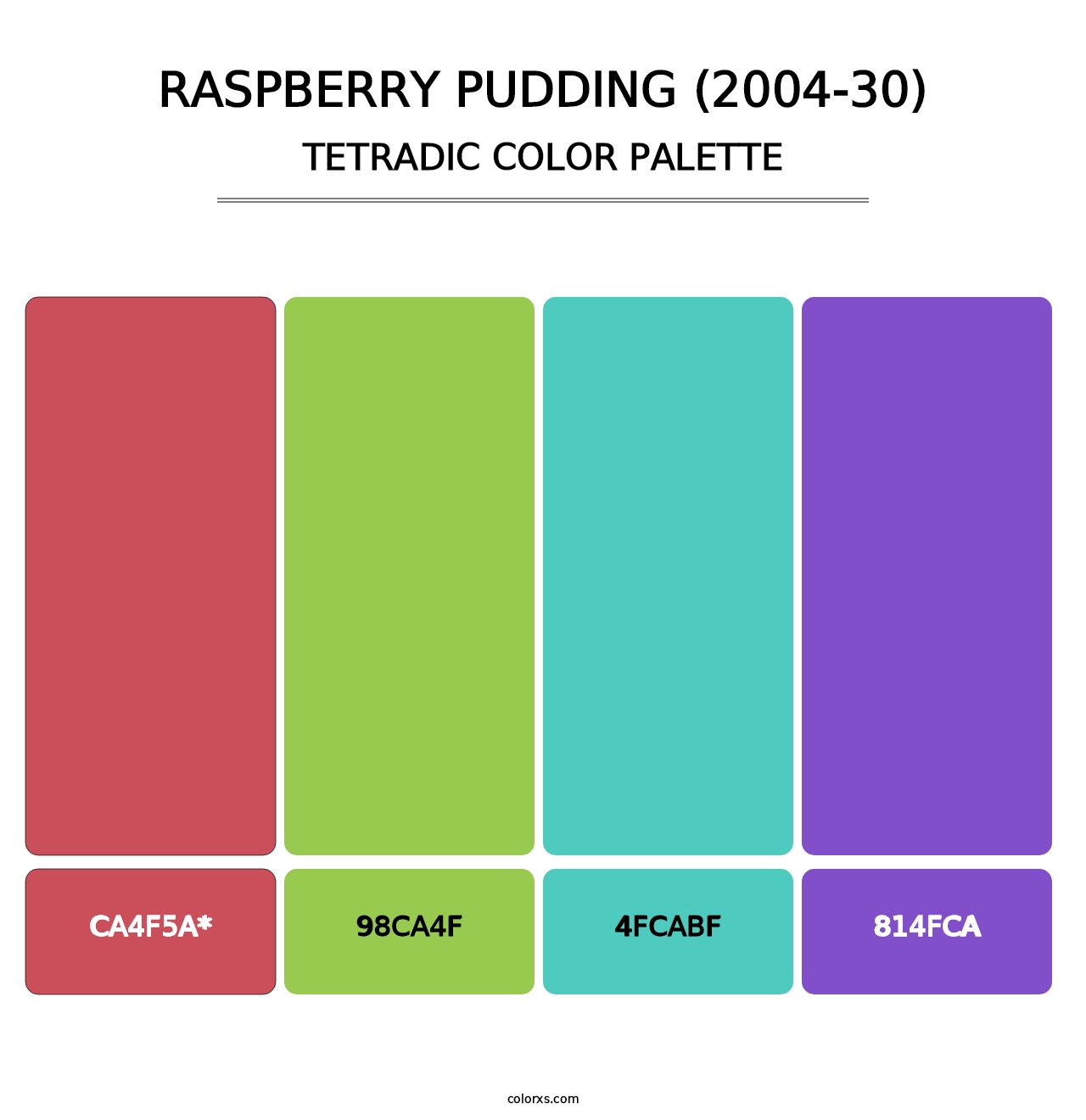 Raspberry Pudding (2004-30) - Tetradic Color Palette