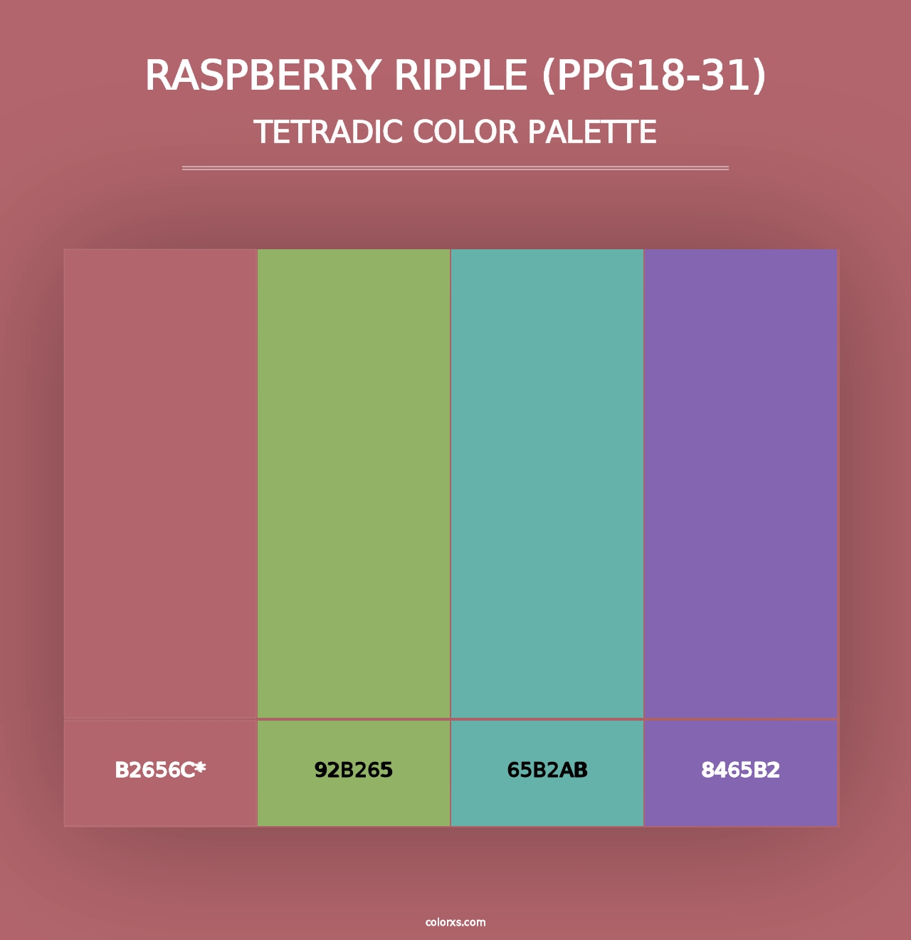 Raspberry Ripple (PPG18-31) - Tetradic Color Palette