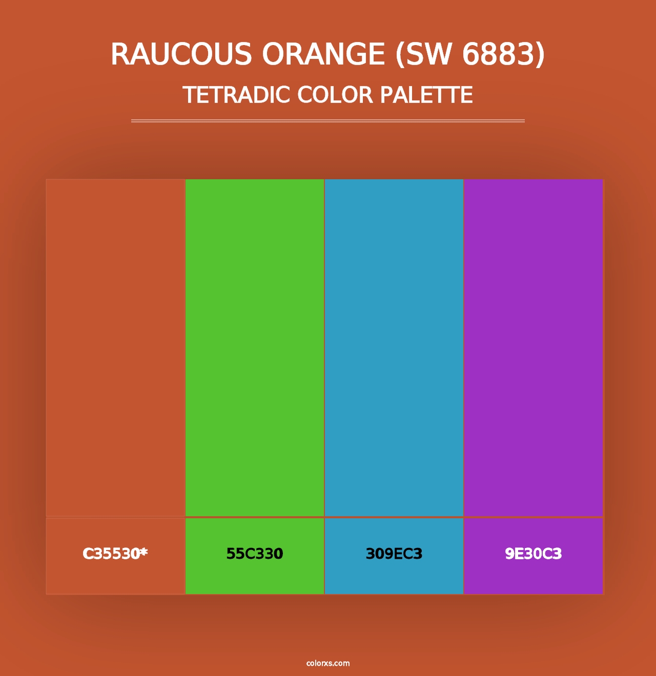 Raucous Orange (SW 6883) - Tetradic Color Palette