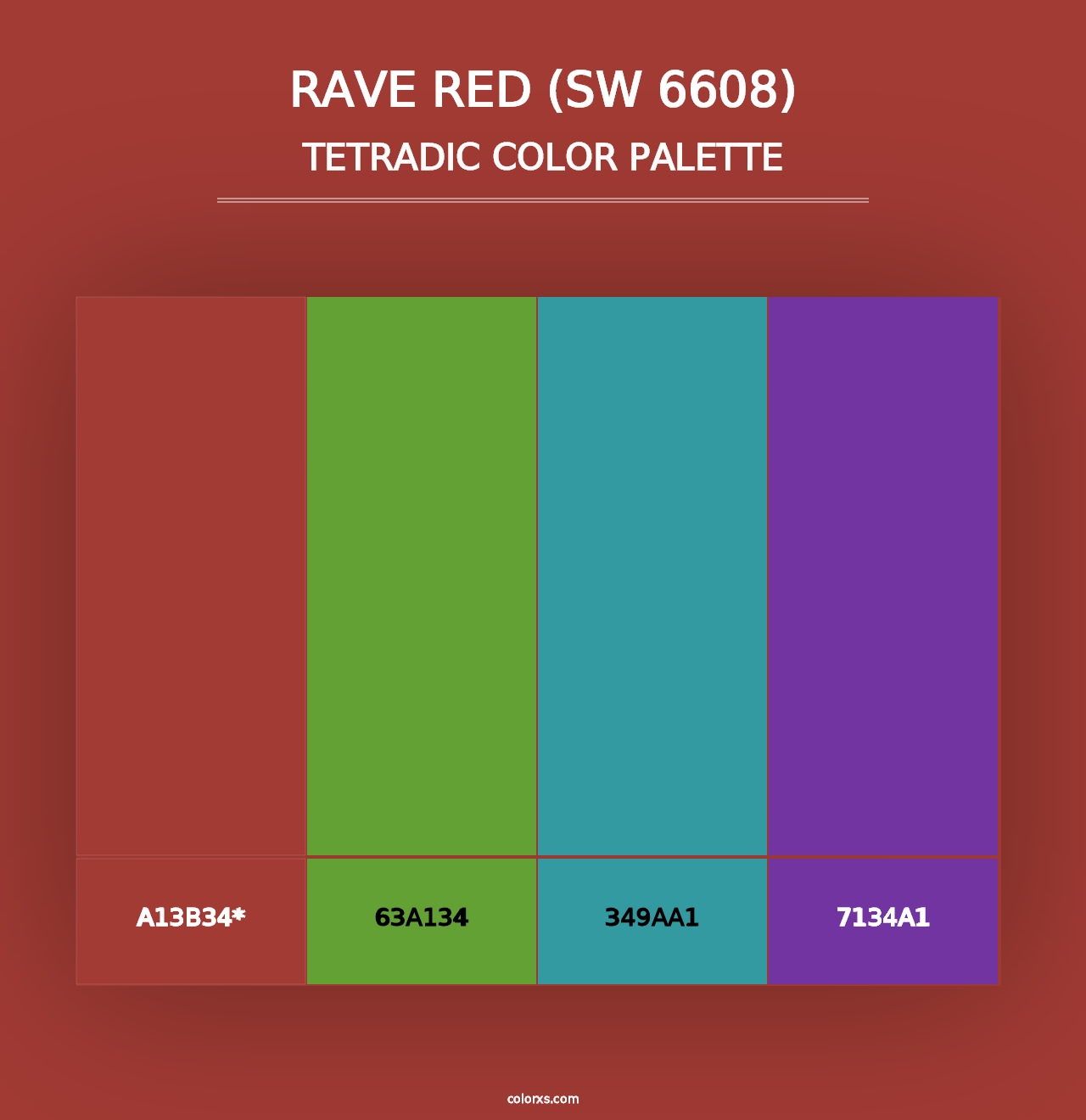 Rave Red (SW 6608) - Tetradic Color Palette