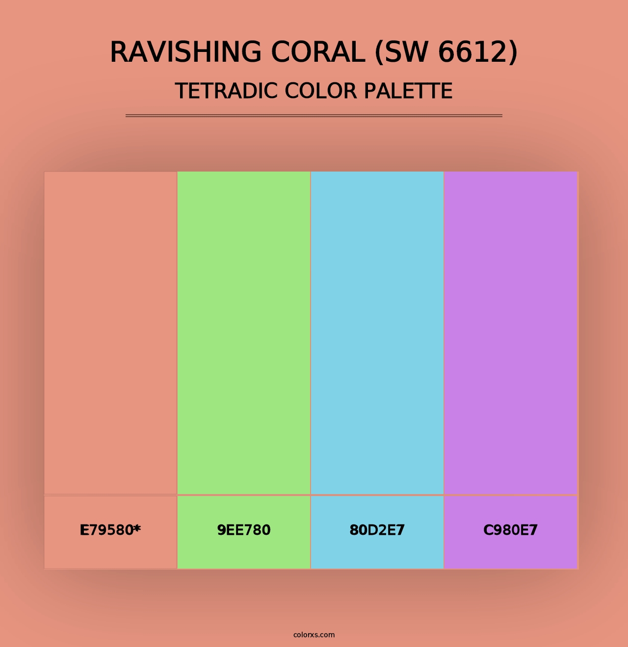 Ravishing Coral (SW 6612) - Tetradic Color Palette